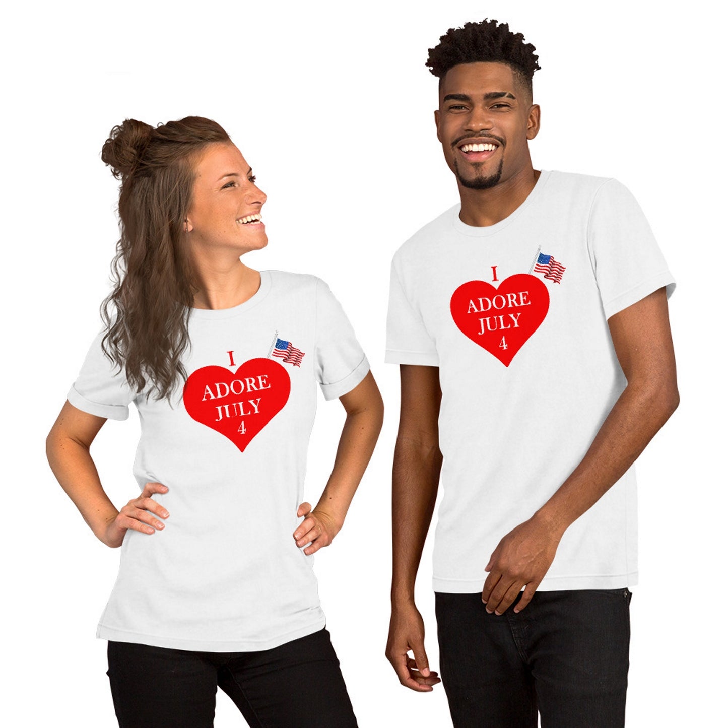 4th July. I Adore July 4. Short-Sleeve Unisex T-Shirt