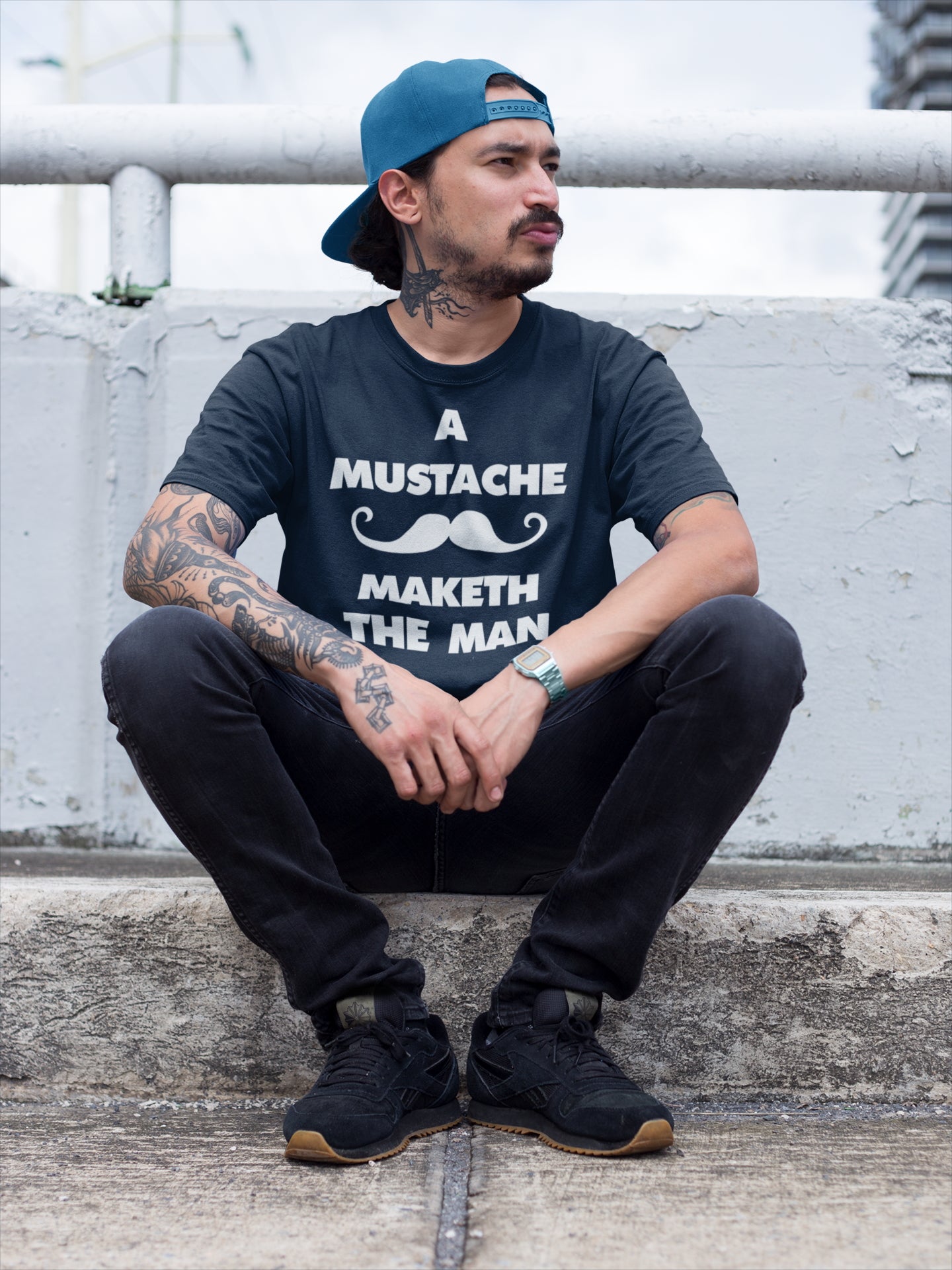 A Mustache Maketh The Man. American version - Short-Sleeve T-Shirt