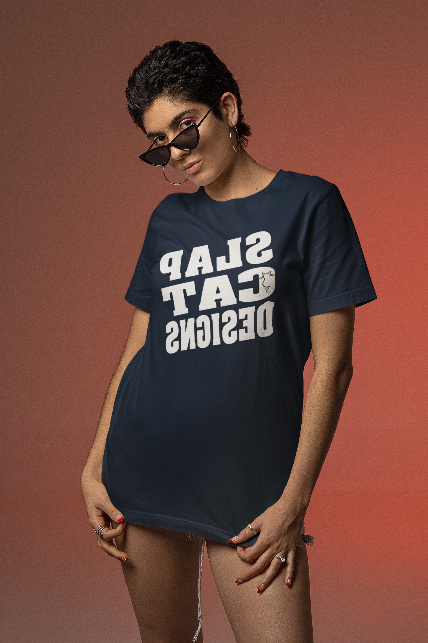 Slap Cat Designs - Mirror Image. Short-Sleeve Unisex T-Shirt