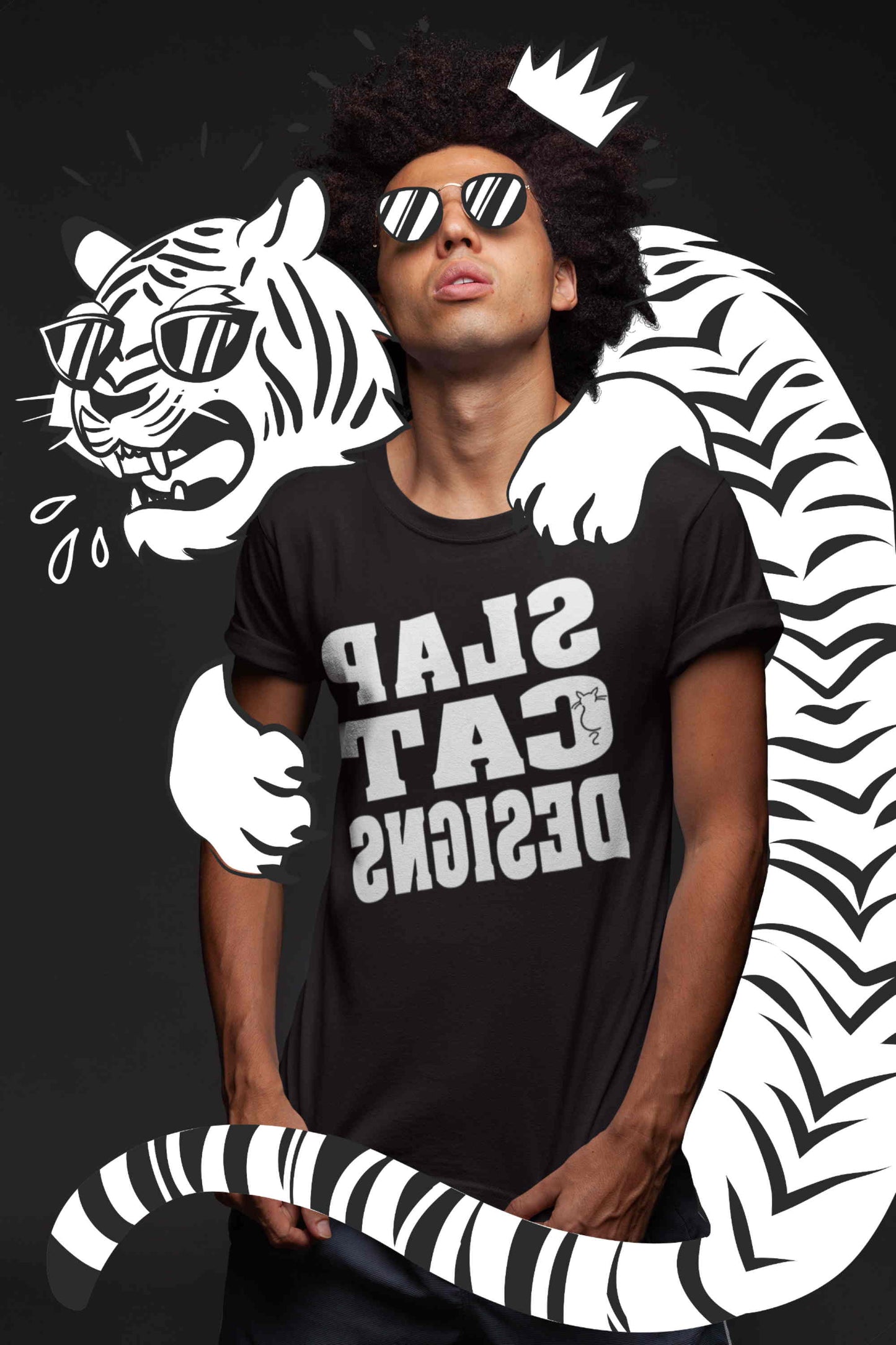 Slap Cat Designs - Mirror Image. Short-Sleeve Unisex T-Shirt