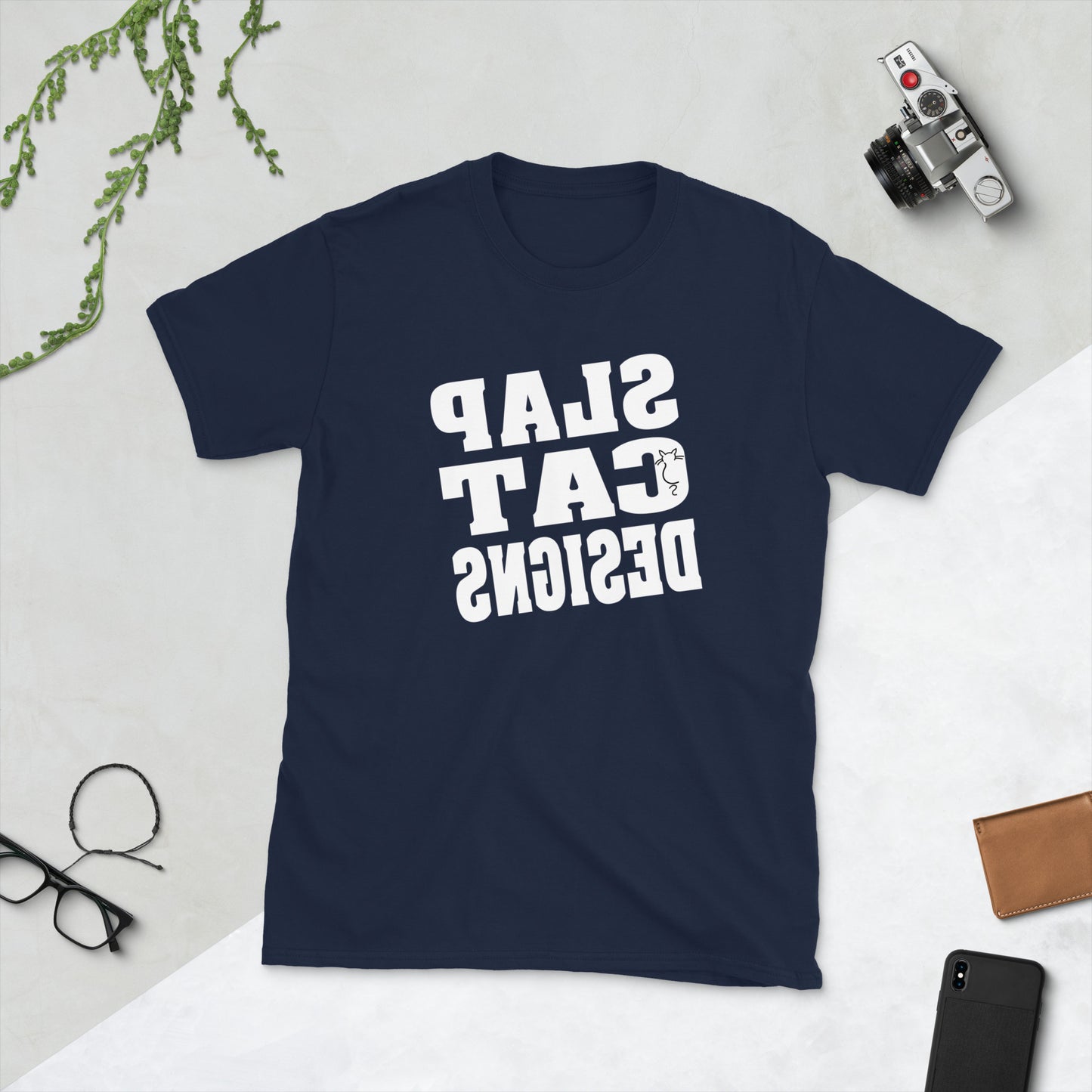 Slap Cat Designs - Mirror Image. Short-Sleeve Unisex T-Shirt