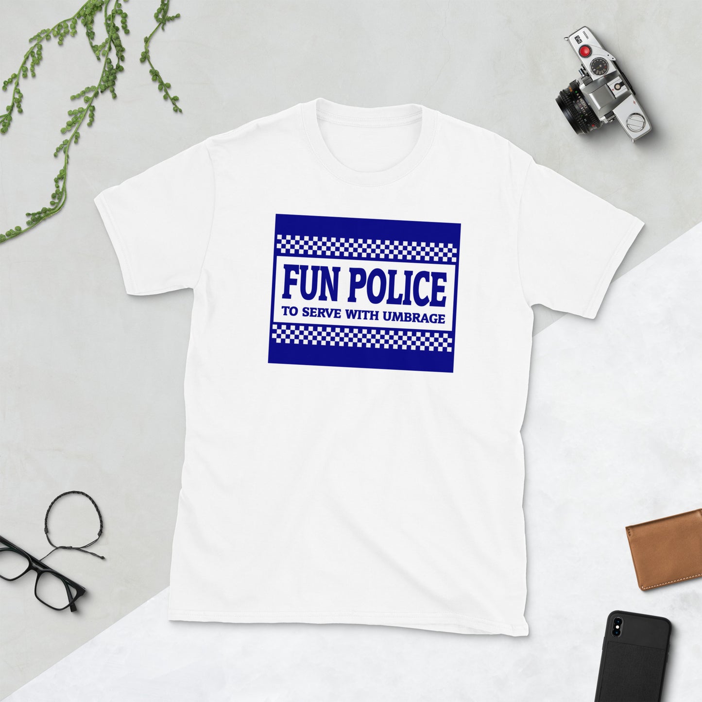 Fun Police - To Serve With Umbrage. Short-Sleeve Unisex T-Shirt