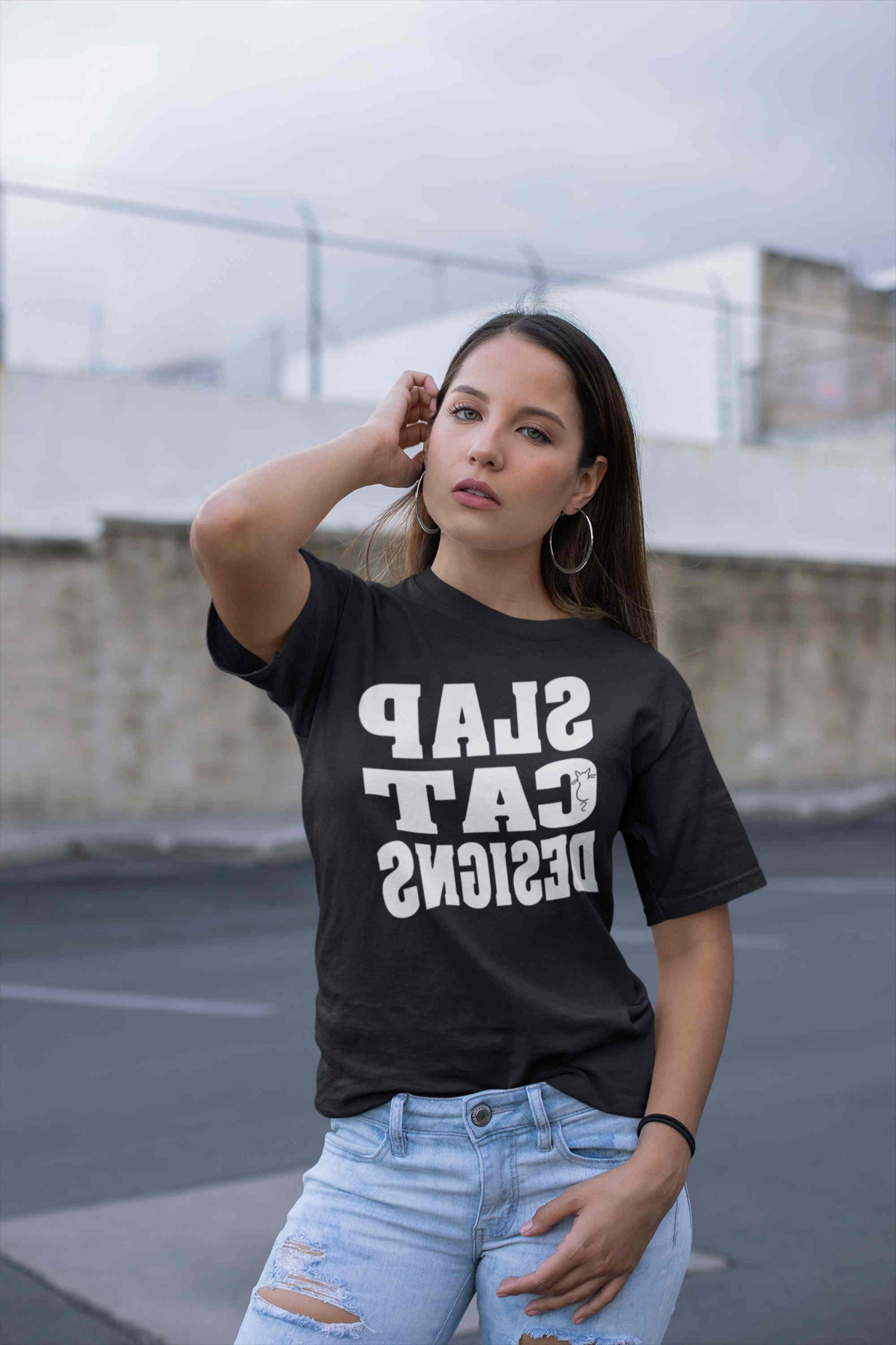 Slap Cat Designs - Mirror Image. Short-Sleeve Unisex T-Shirt