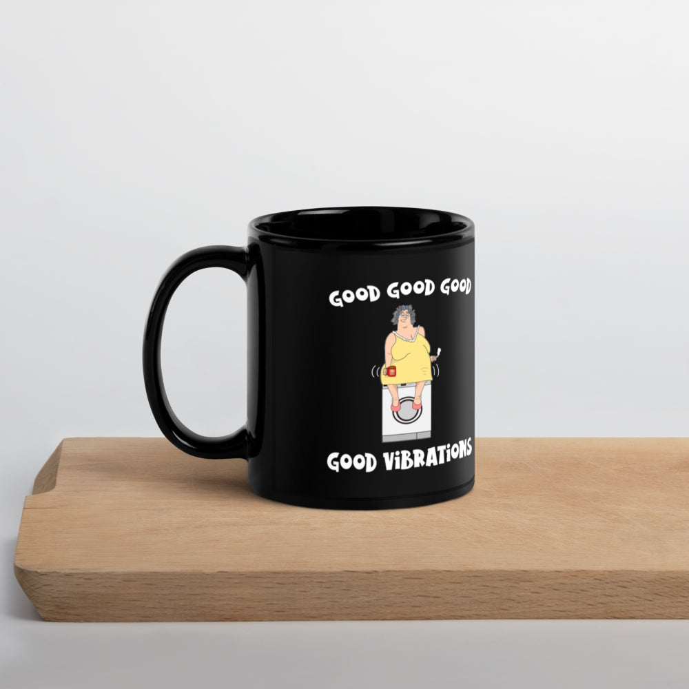 Good Vibrations. Black Glossy Mug