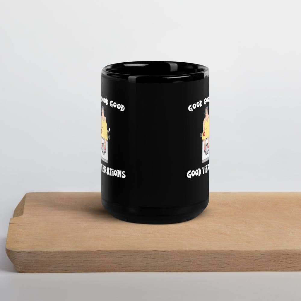 Good Vibrations. Black Glossy Mug