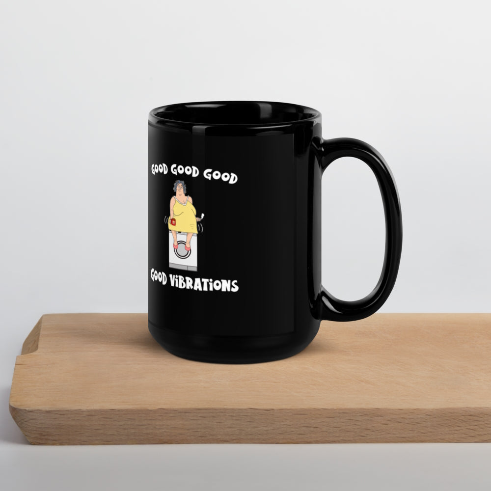 Good Vibrations. Black Glossy Mug