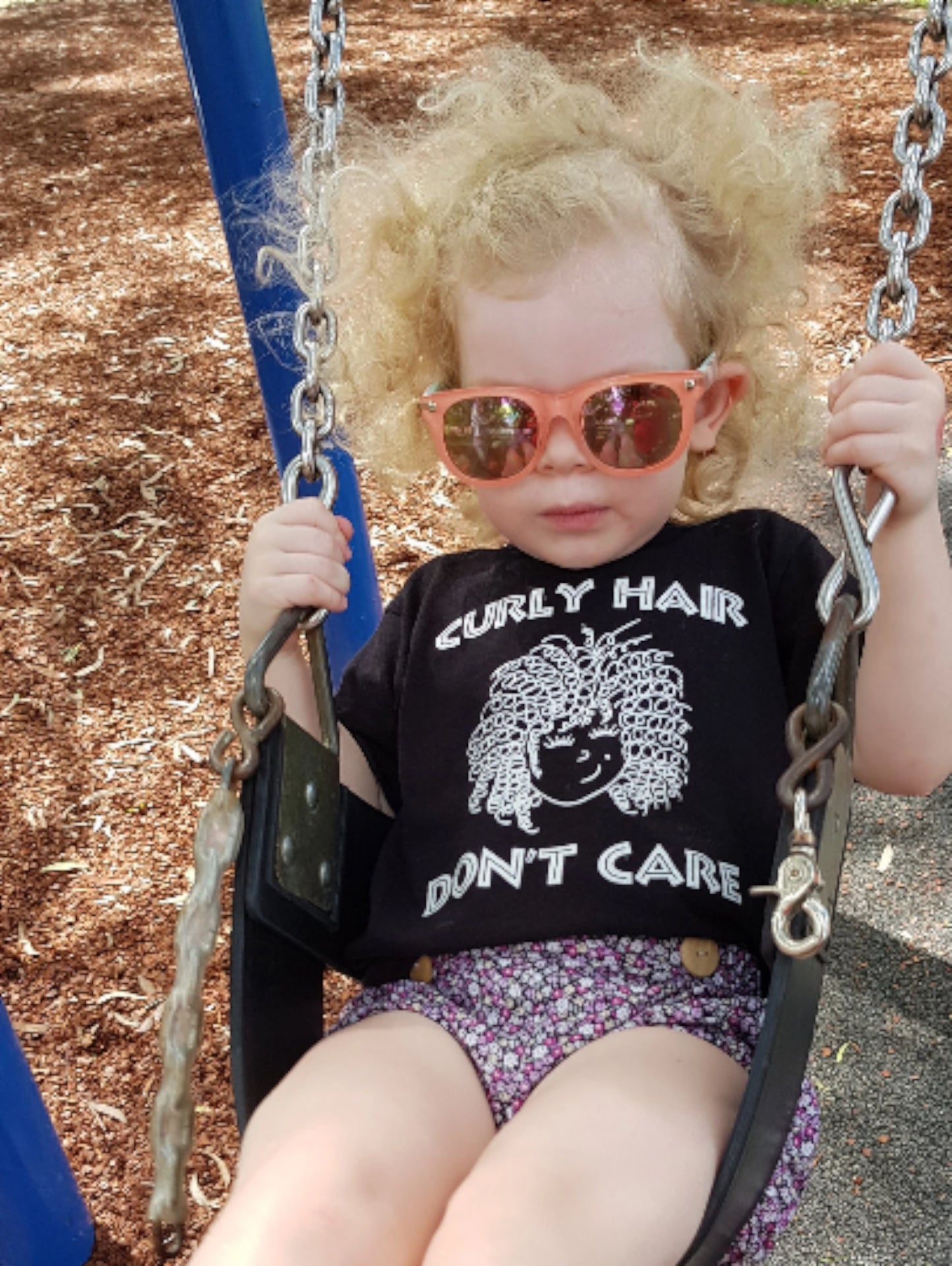 Curly Hair Don't Care. Toddler jersey t-shirt