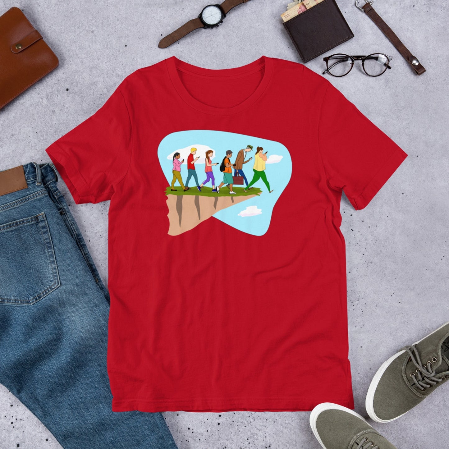 The Cell Phone Walk. Short-Sleeve Unisex T-Shirt