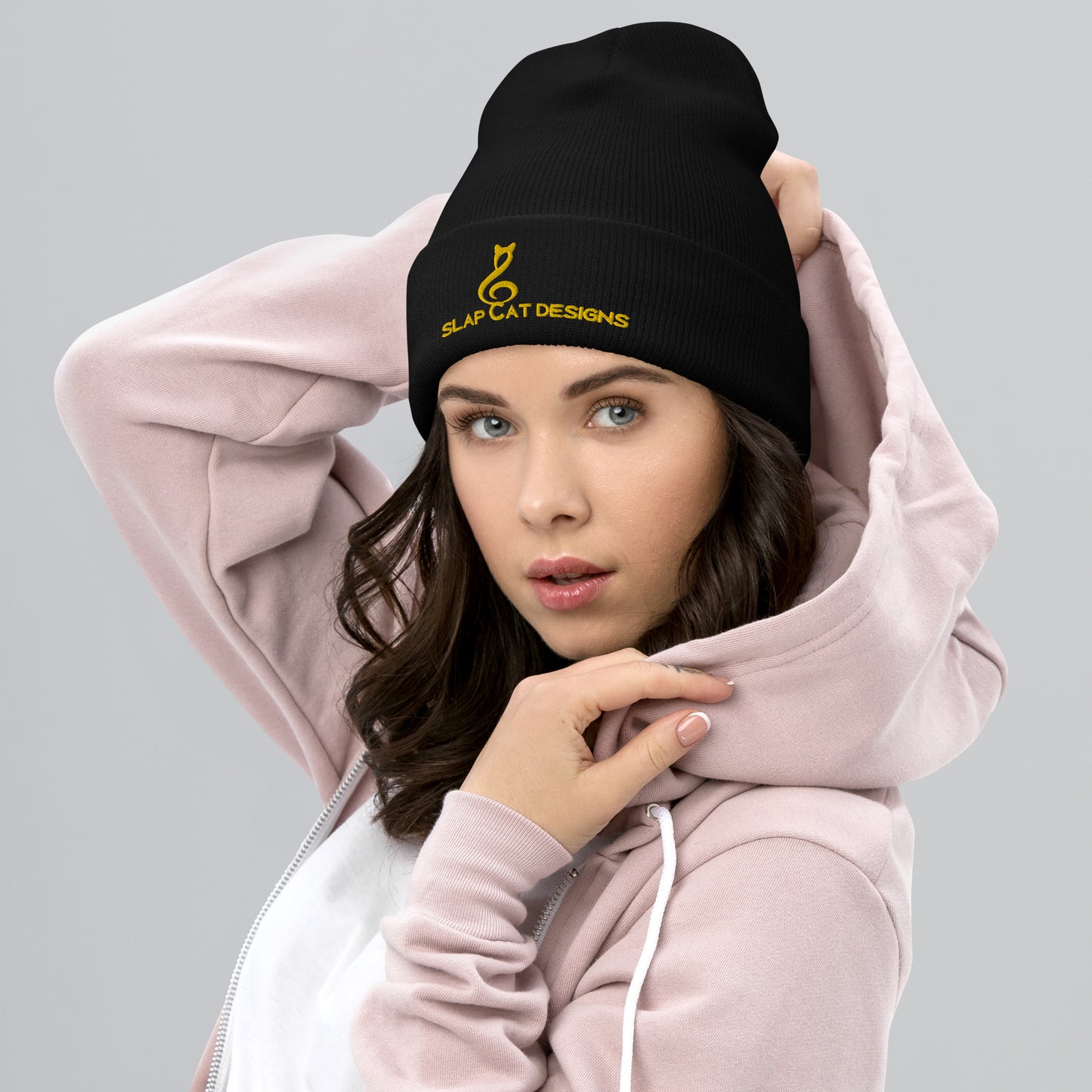 Slap Cat designs Cuffed Beanie