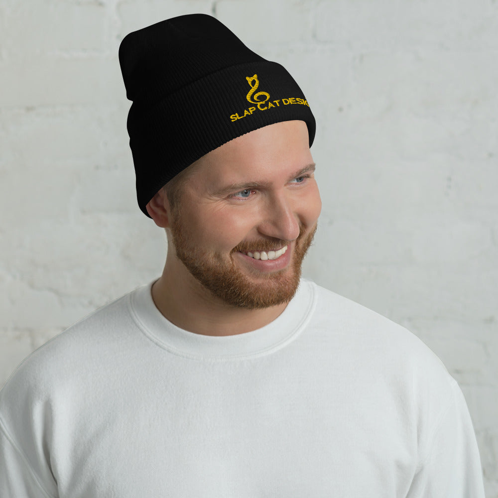 Slap Cat designs Cuffed Beanie