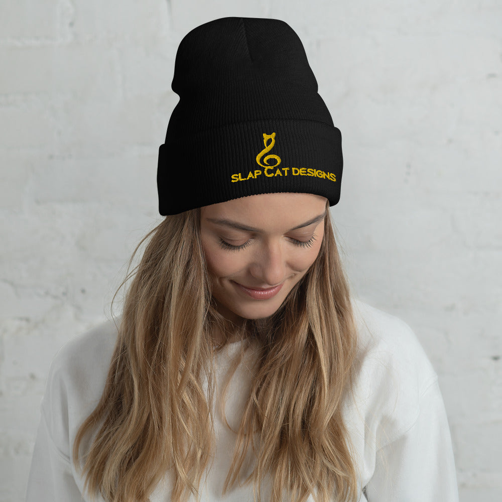 Slap Cat designs Cuffed Beanie