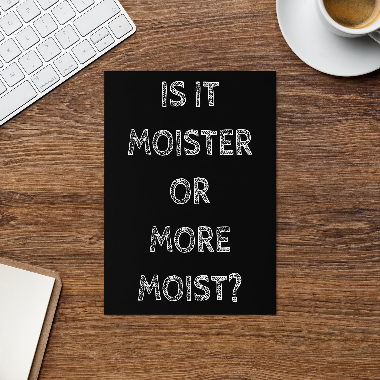 Is It Moister Or More Moist. Greeting card