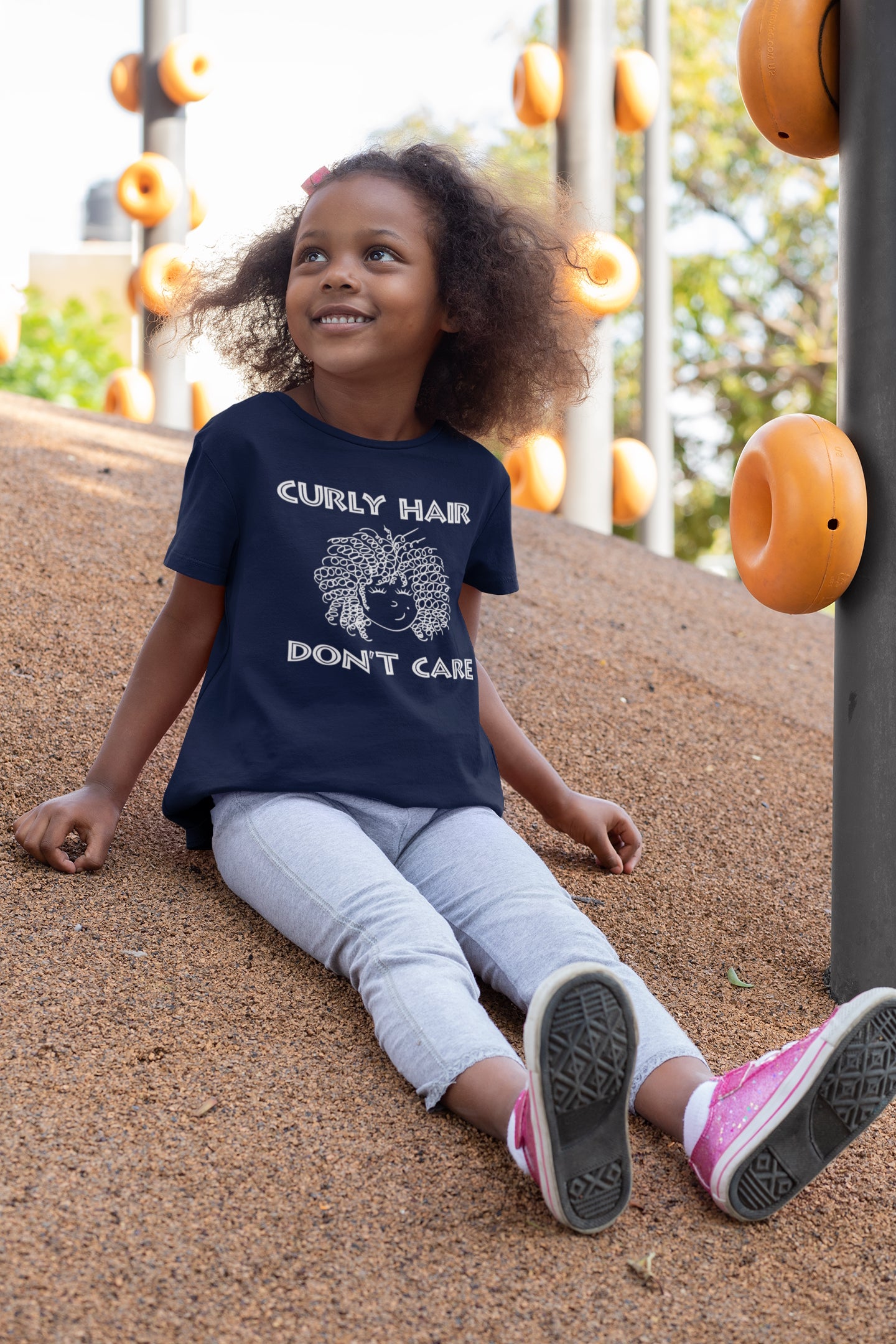 Curly Hair Don't Care. Toddler jersey t-shirt