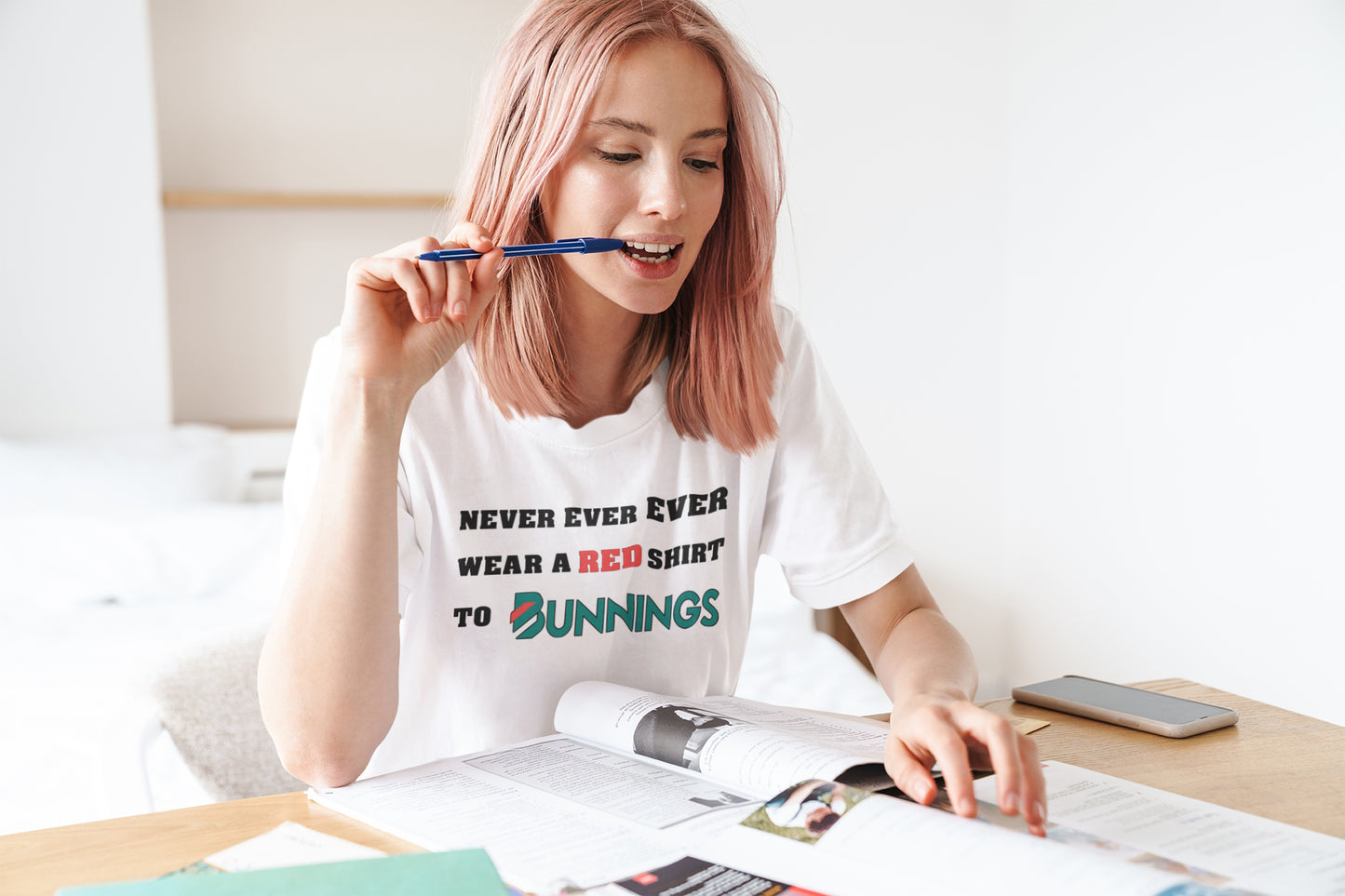 Never Ever Ever Wear A Red Shirt To Bunnings. Short-Sleeve Unisex T-Shirt