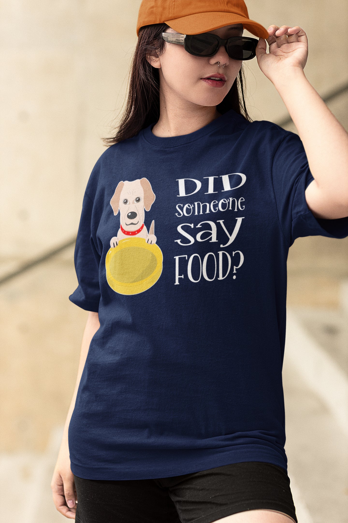 Did someone say food? Dog with bowl. Short-Sleeve Unisex T-Shirt