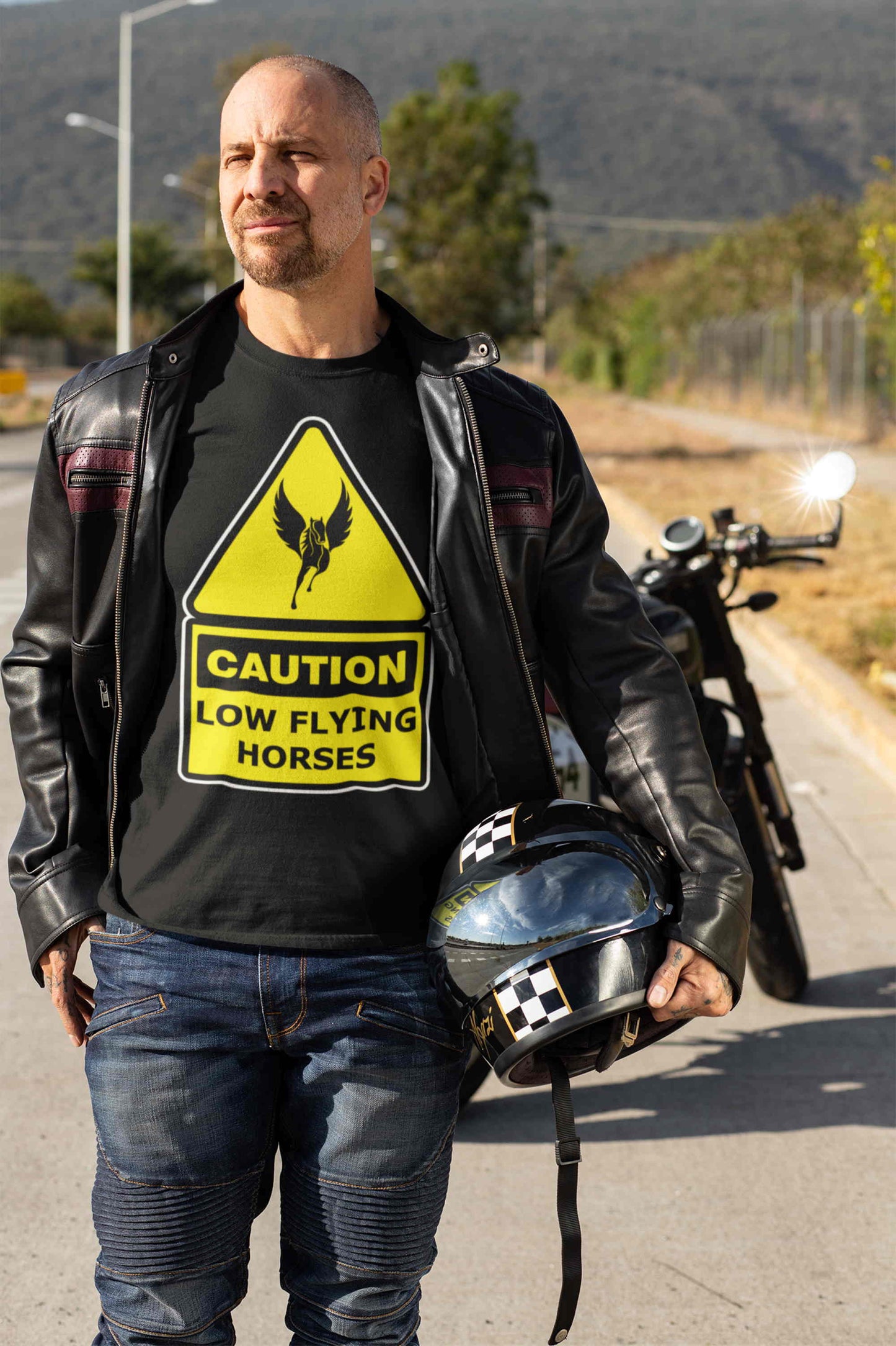 Caution. Low Flying Horse. Short-Sleeve Unisex T-Shirt