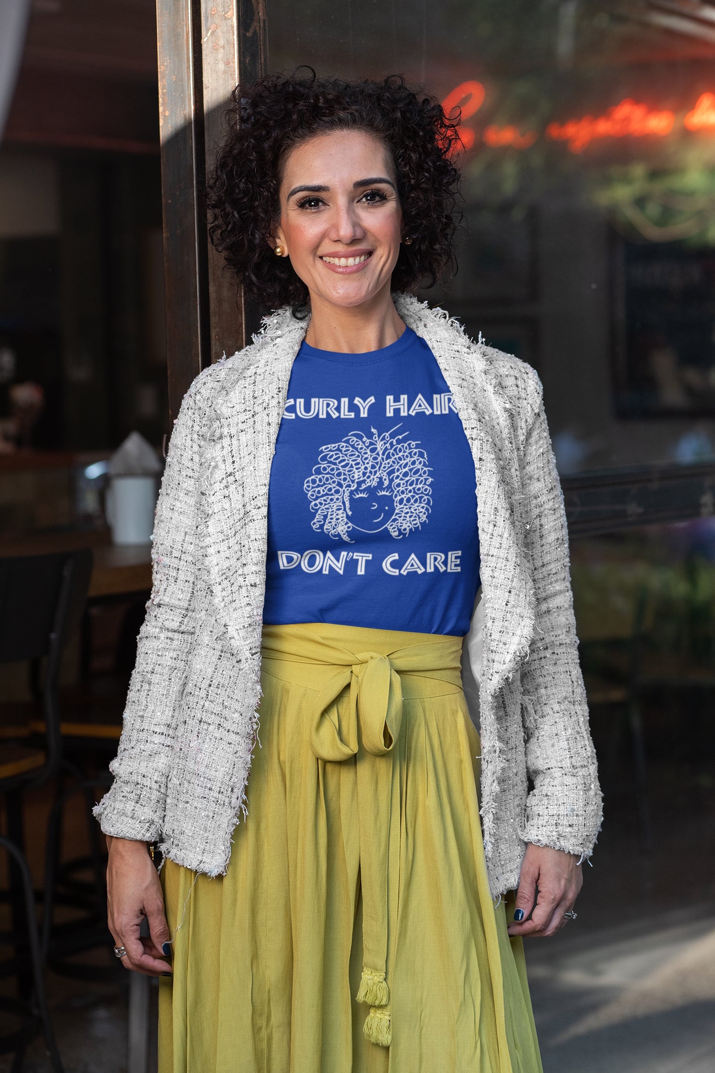 Curly Hair Don't Care. Unisex t-shirt