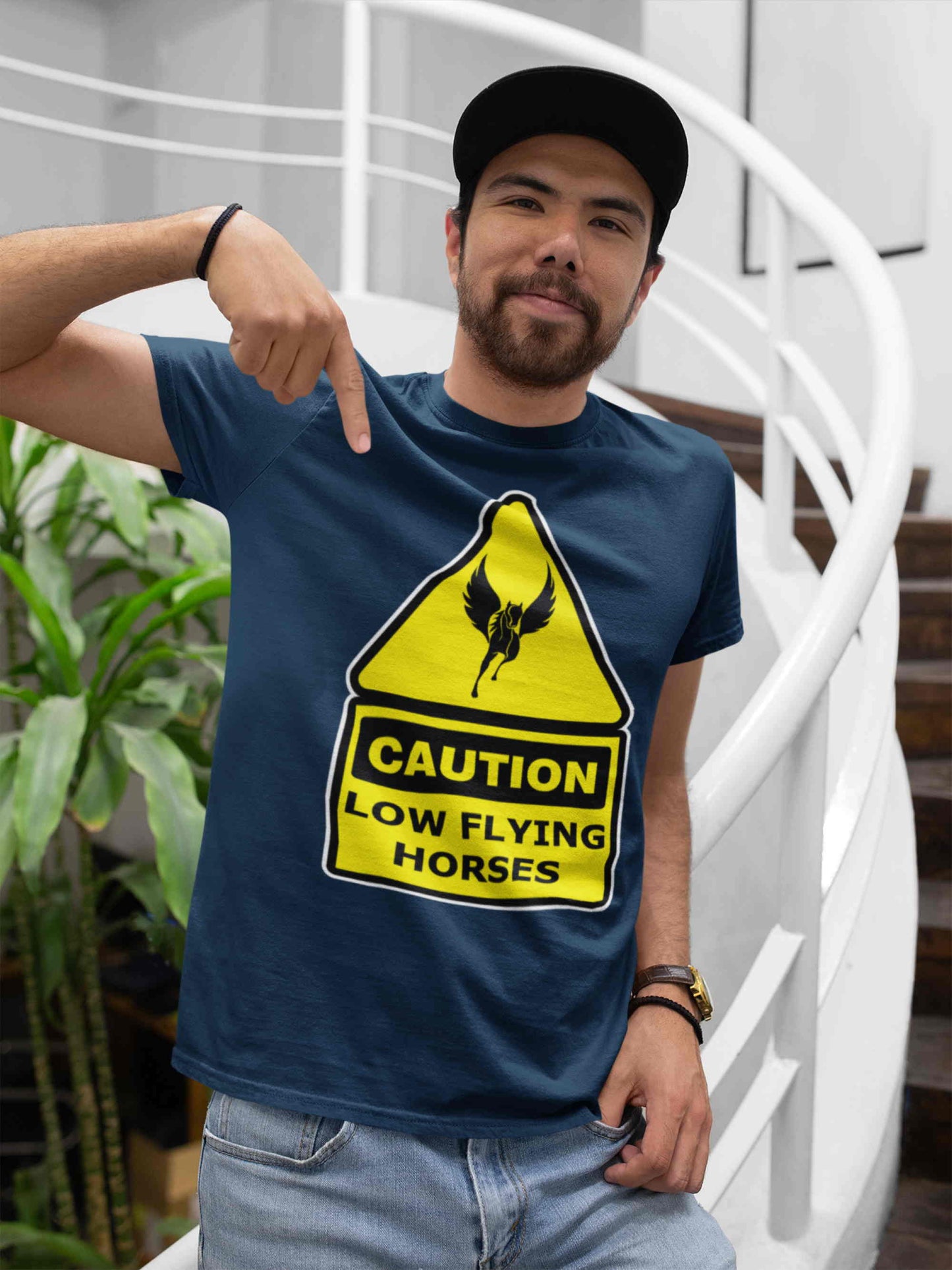 Caution. Low Flying Horse. Short-Sleeve Unisex T-Shirt