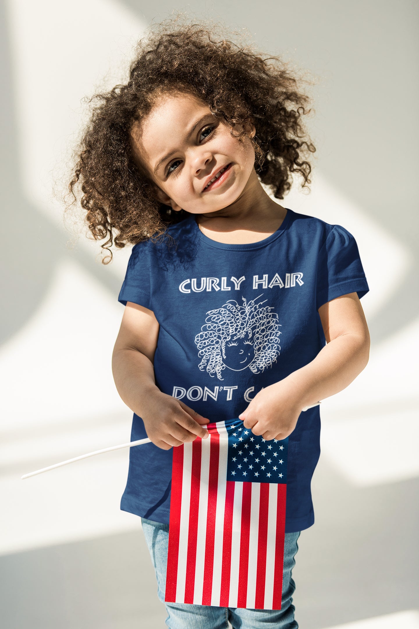 Curly Hair Don't Care. Toddler jersey t-shirt