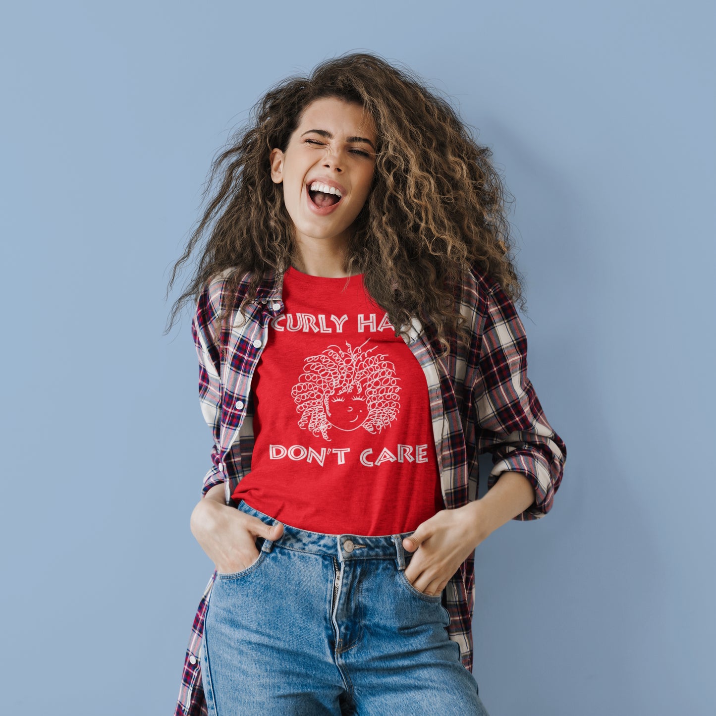 Curly Hair Don't Care. Unisex t-shirt