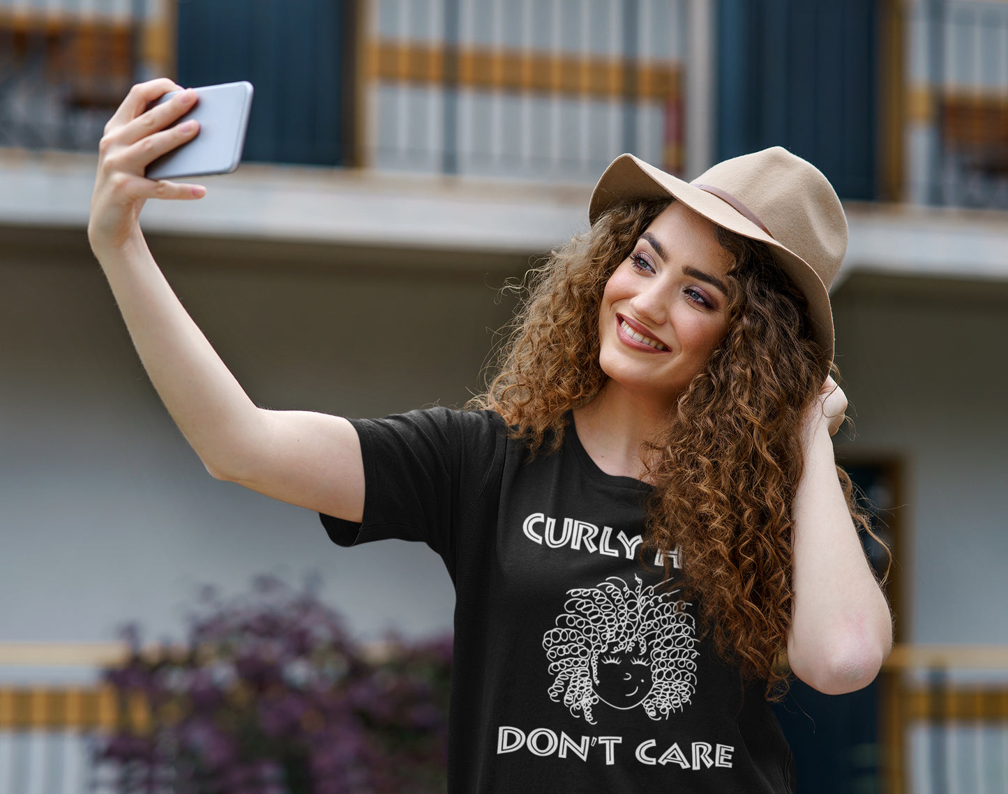 Curly Hair Don't Care. Unisex t-shirt