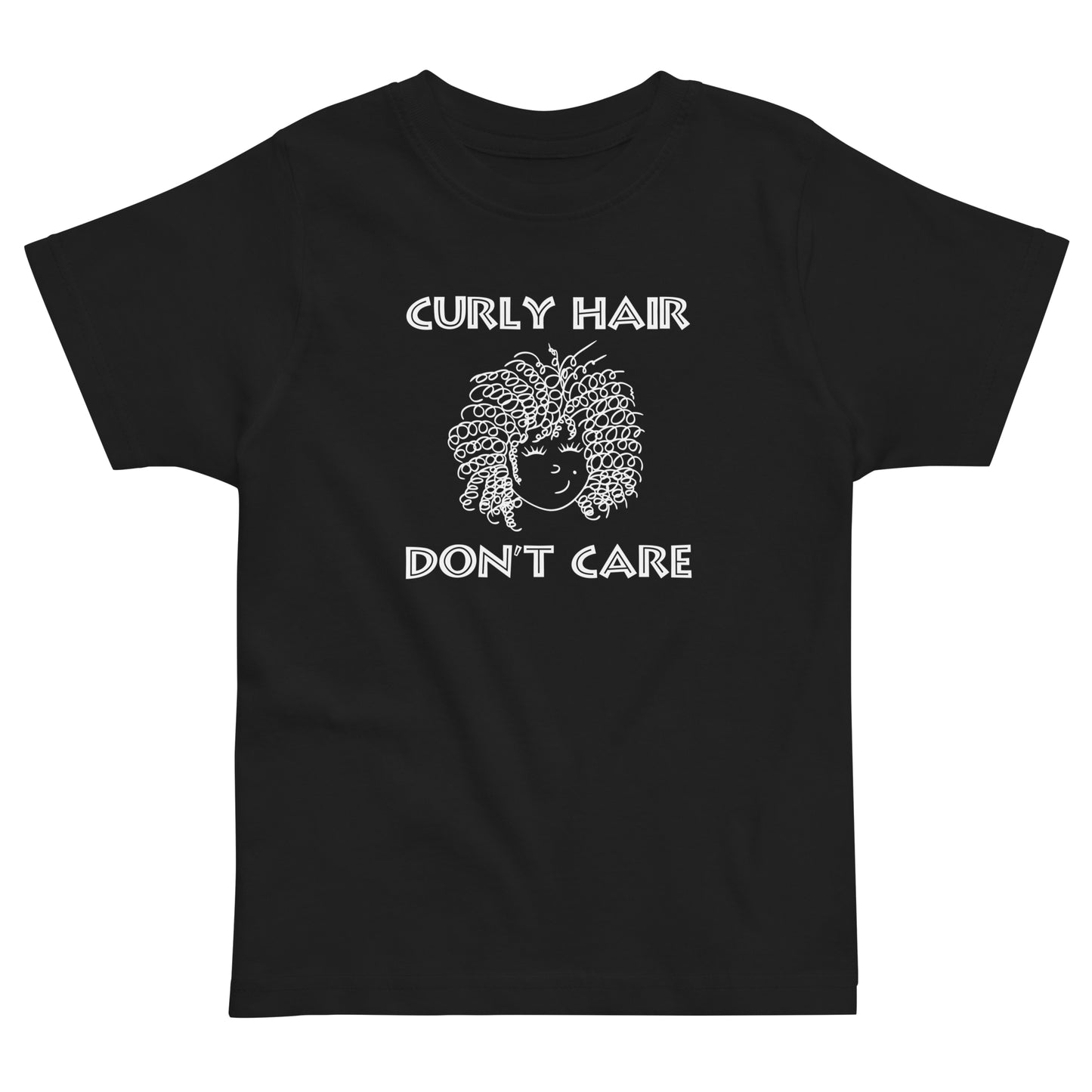 Curly Hair Don't Care. Toddler jersey t-shirt