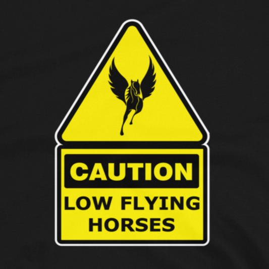 Caution. Low Flying Horse. Short-Sleeve Unisex T-Shirt