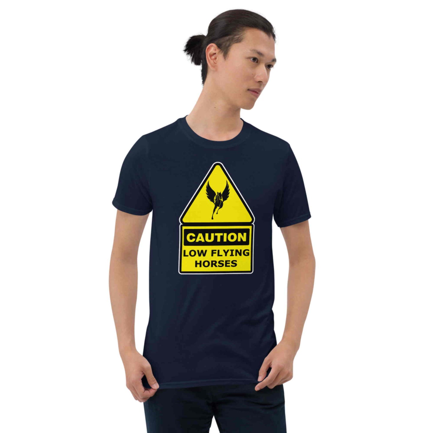 Caution. Low Flying Horse. Short-Sleeve Unisex T-Shirt