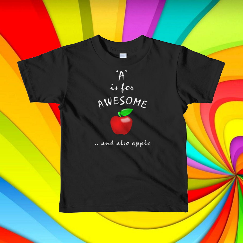 A is for Awesome and also Apple. Kids Heavy Cotton™ Tee