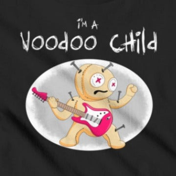 I'm A Voodoo Child. Great kid's shirt for Halloween or rockin' out. Kids Heavy Cotton Tee