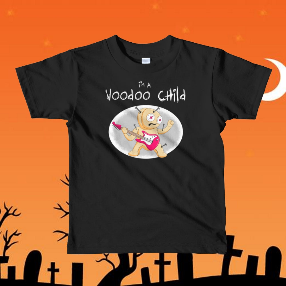 I'm A Voodoo Child. Great kid's shirt for Halloween or rockin' out. Kids Heavy Cotton Tee