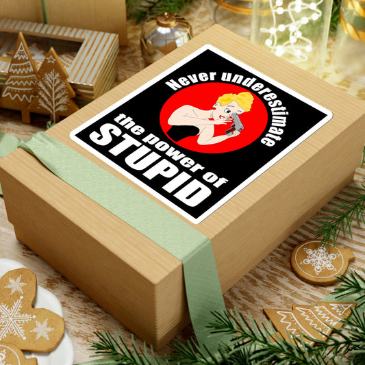 Never Underestimate the Power of Stupid. Kiss-Cut Stickers