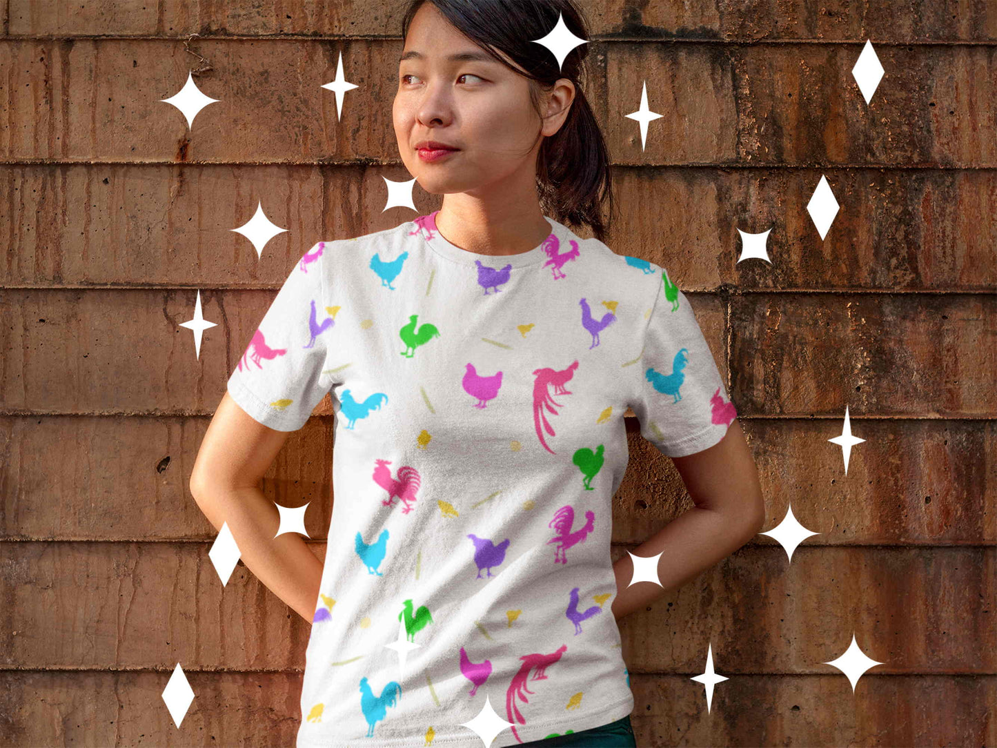 Chickens, chickens everywhere. Adult Unisex T-shirt