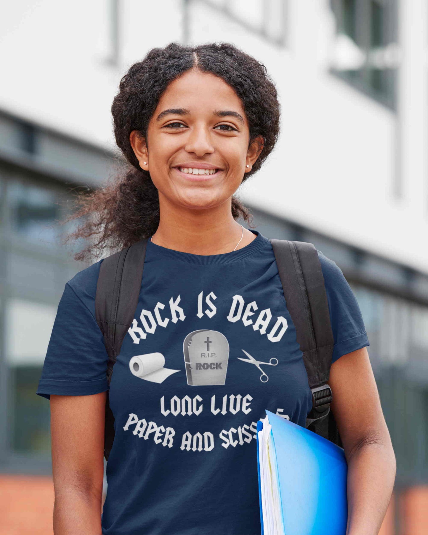 Rock Is Dead. Long Live Paper and Scissors. Short-Sleeve Unisex T-Shirt