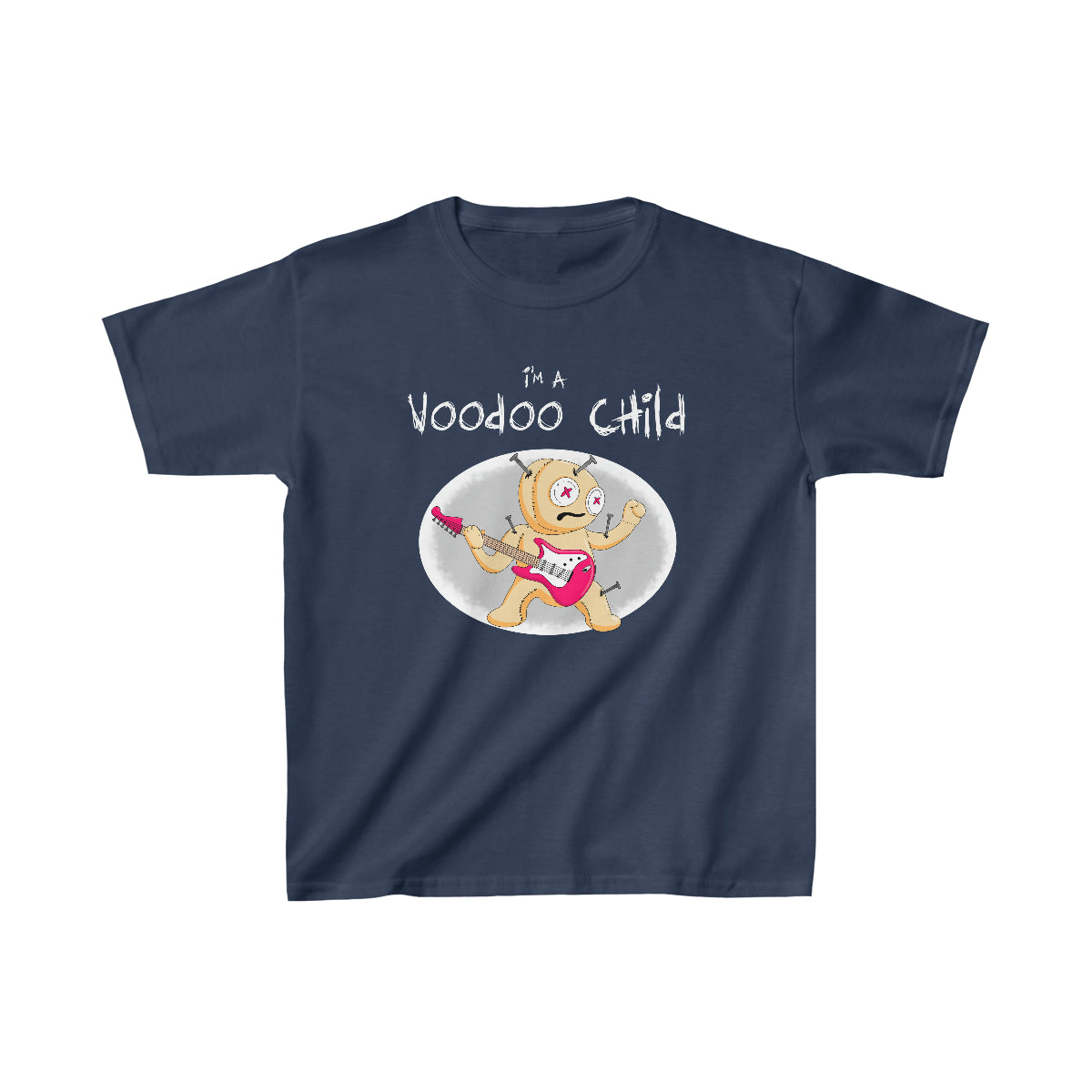 I'm A Voodoo Child. Great kid's shirt for Halloween or rockin' out. Kids Heavy Cotton Tee