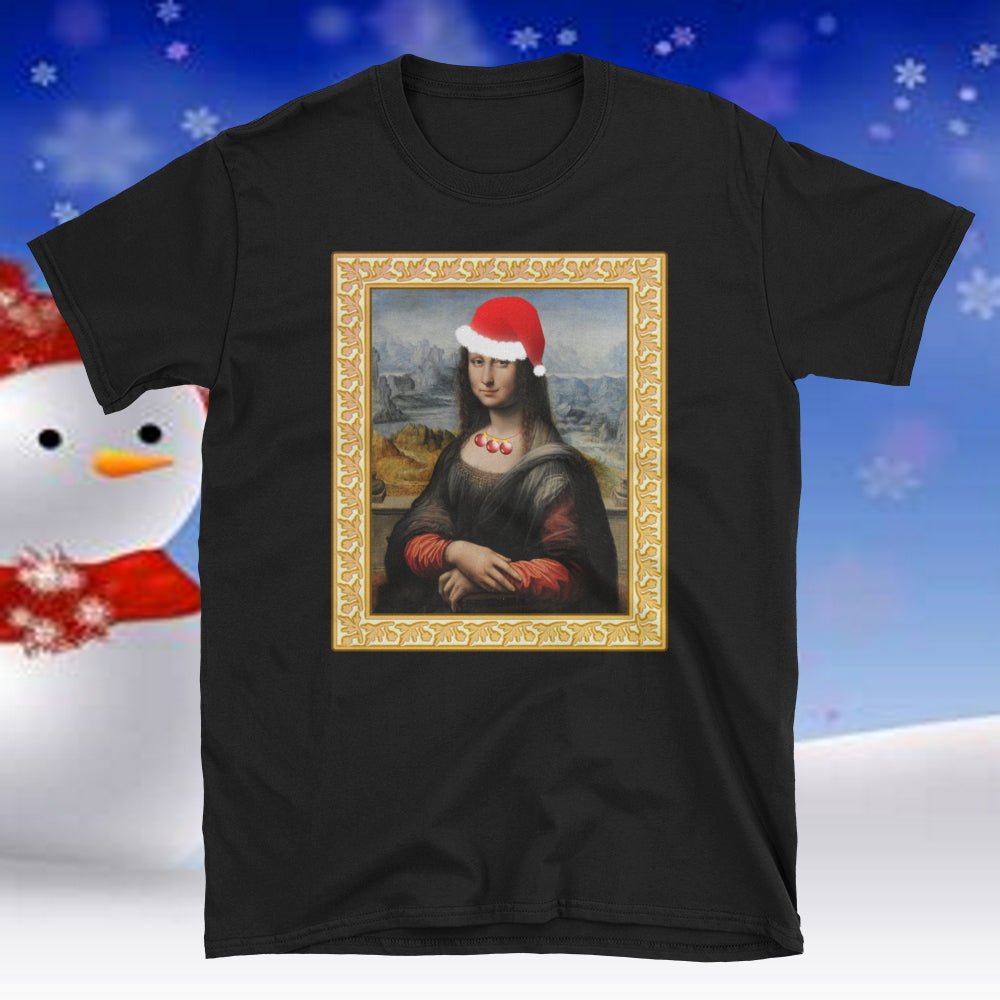 Merry Mona Christmas Short-Sleeve Unisex T-Shirt