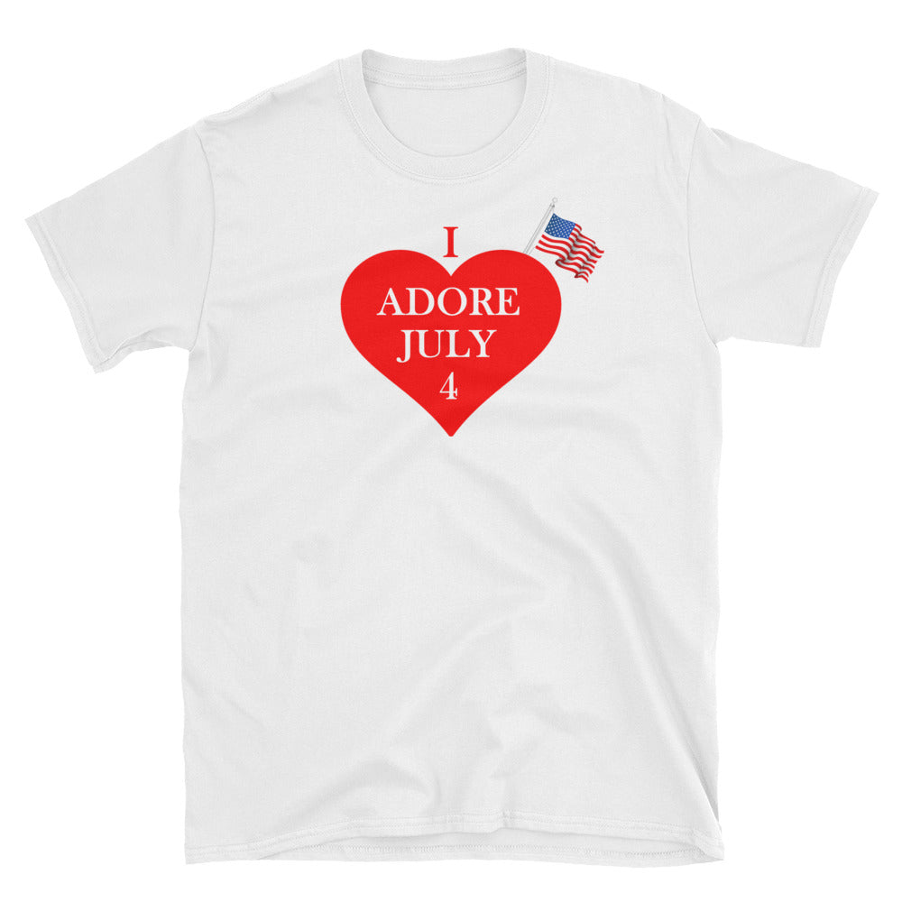 4th July. I Adore July 4. Short-Sleeve Unisex T-Shirt