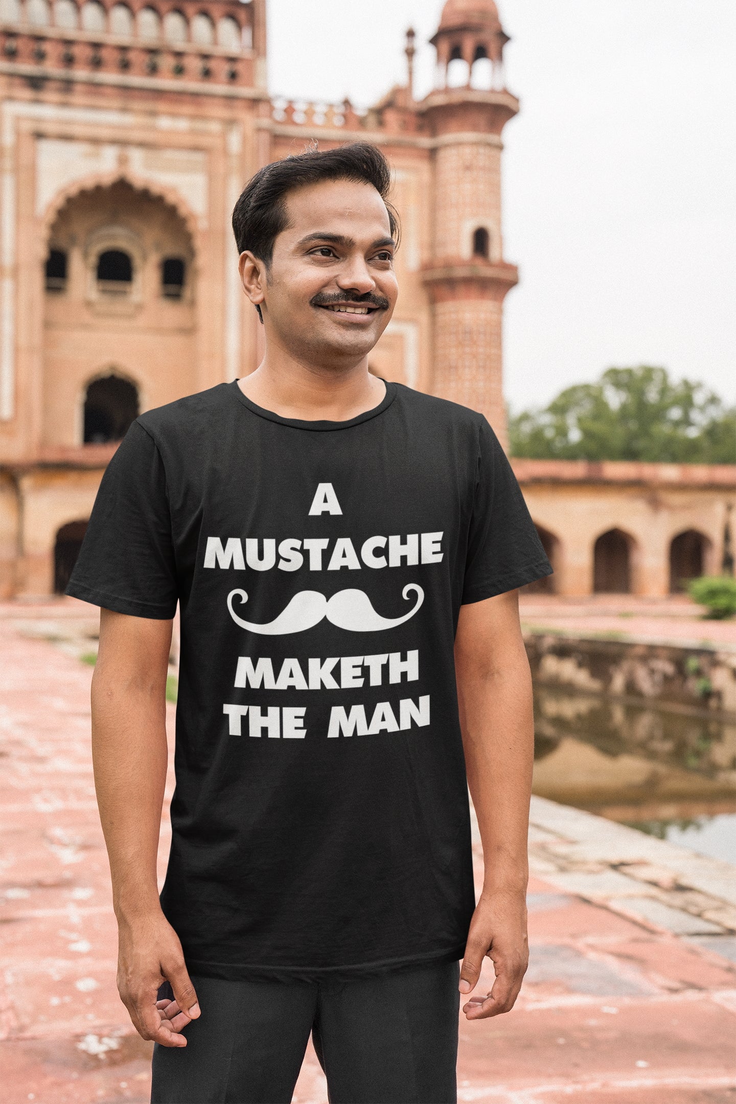 A Mustache Maketh The Man.  American version - Short-Sleeve T-Shirt