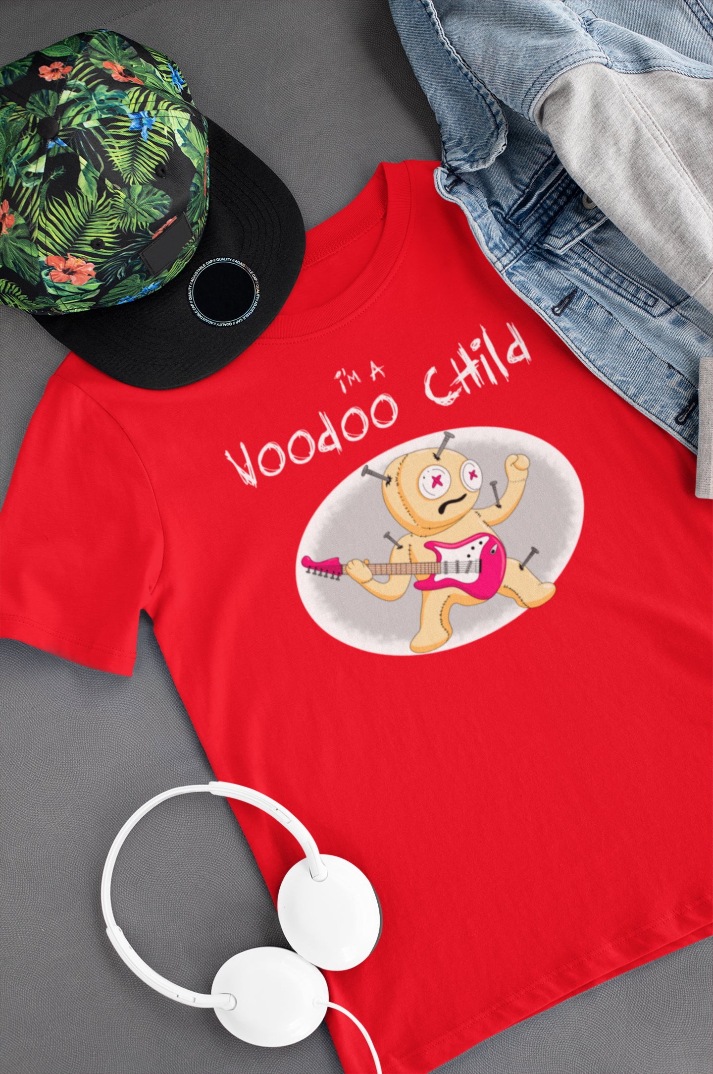 I'm A Voodoo Child. Great kid's shirt for Halloween or rockin' out. Kids Heavy Cotton Tee