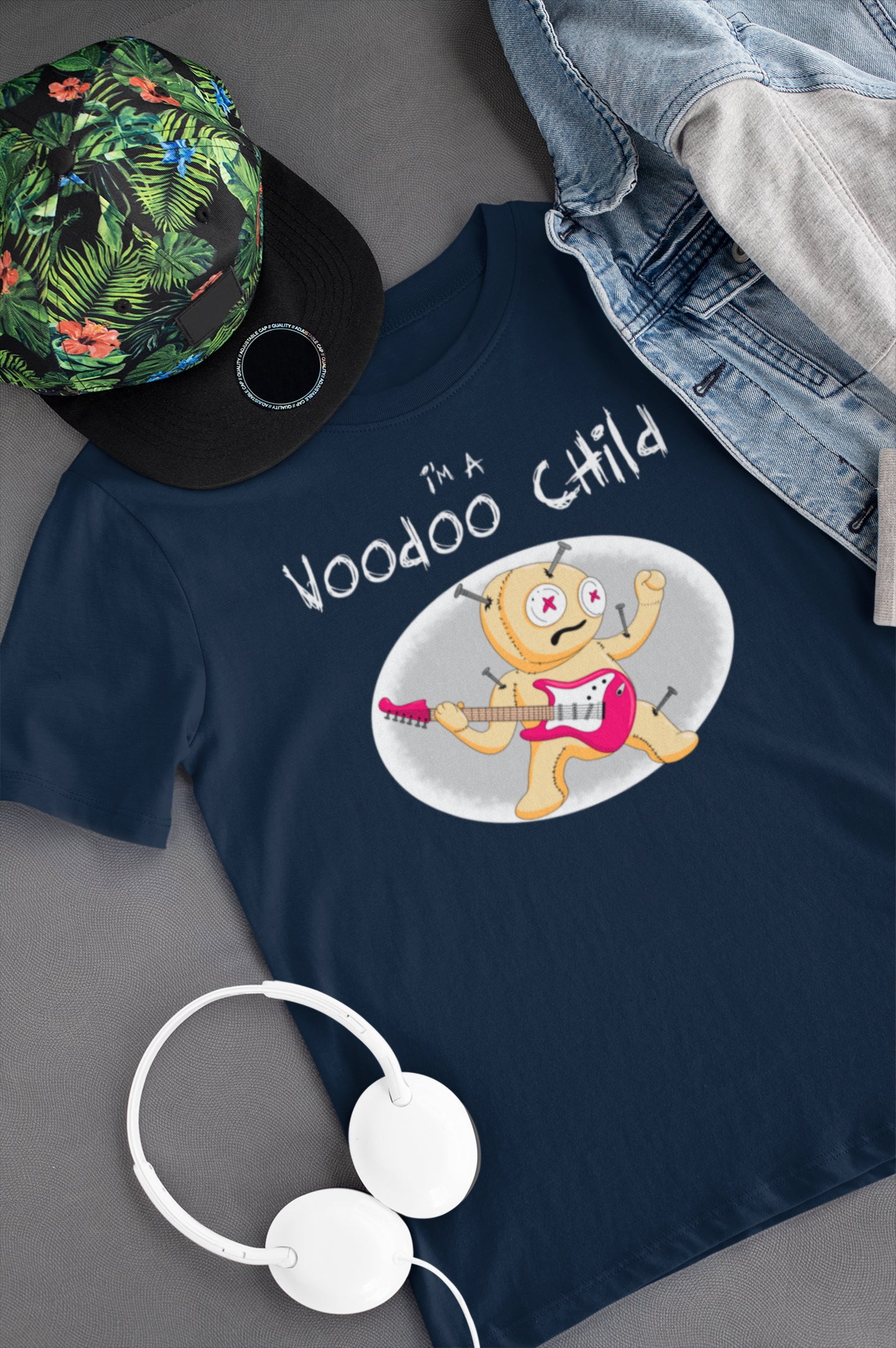 I'm A Voodoo Child. Great kid's shirt for Halloween or rockin' out. Kids Heavy Cotton Tee