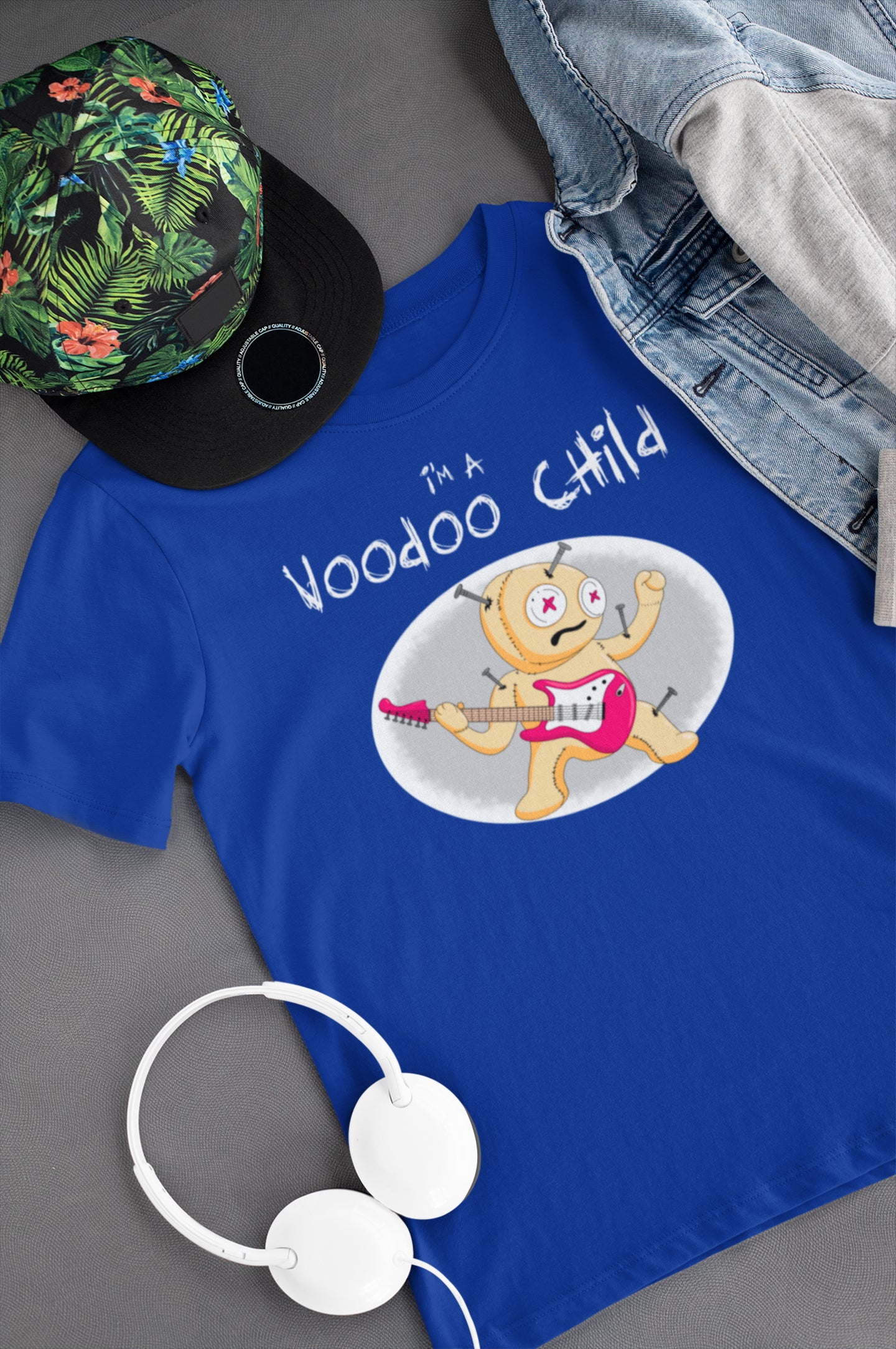 I'm A Voodoo Child. Great kid's shirt for Halloween or rockin' out. Kids Heavy Cotton Tee