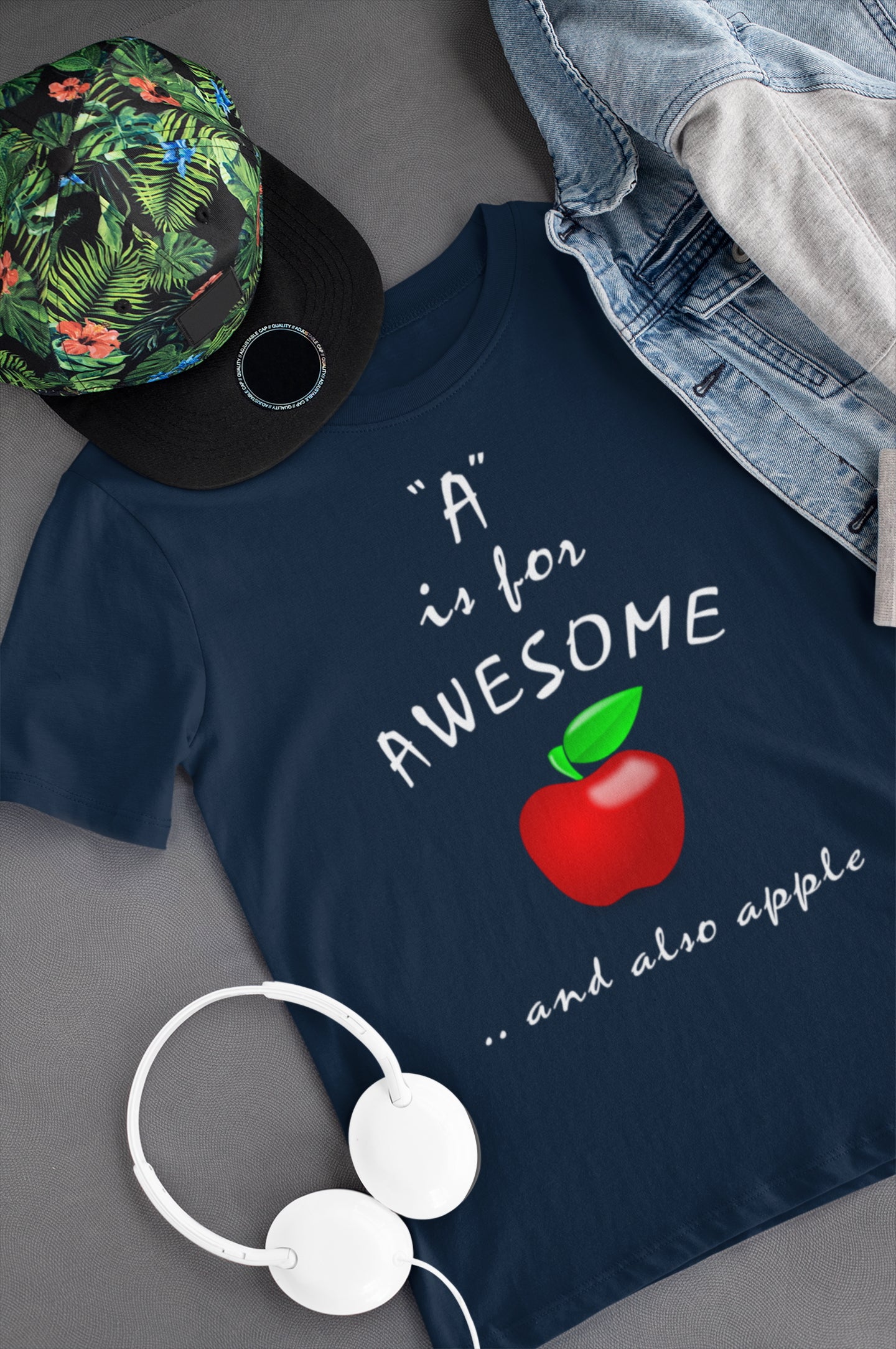 A is for Awesome and also Apple. Kids Heavy Cotton™ Tee