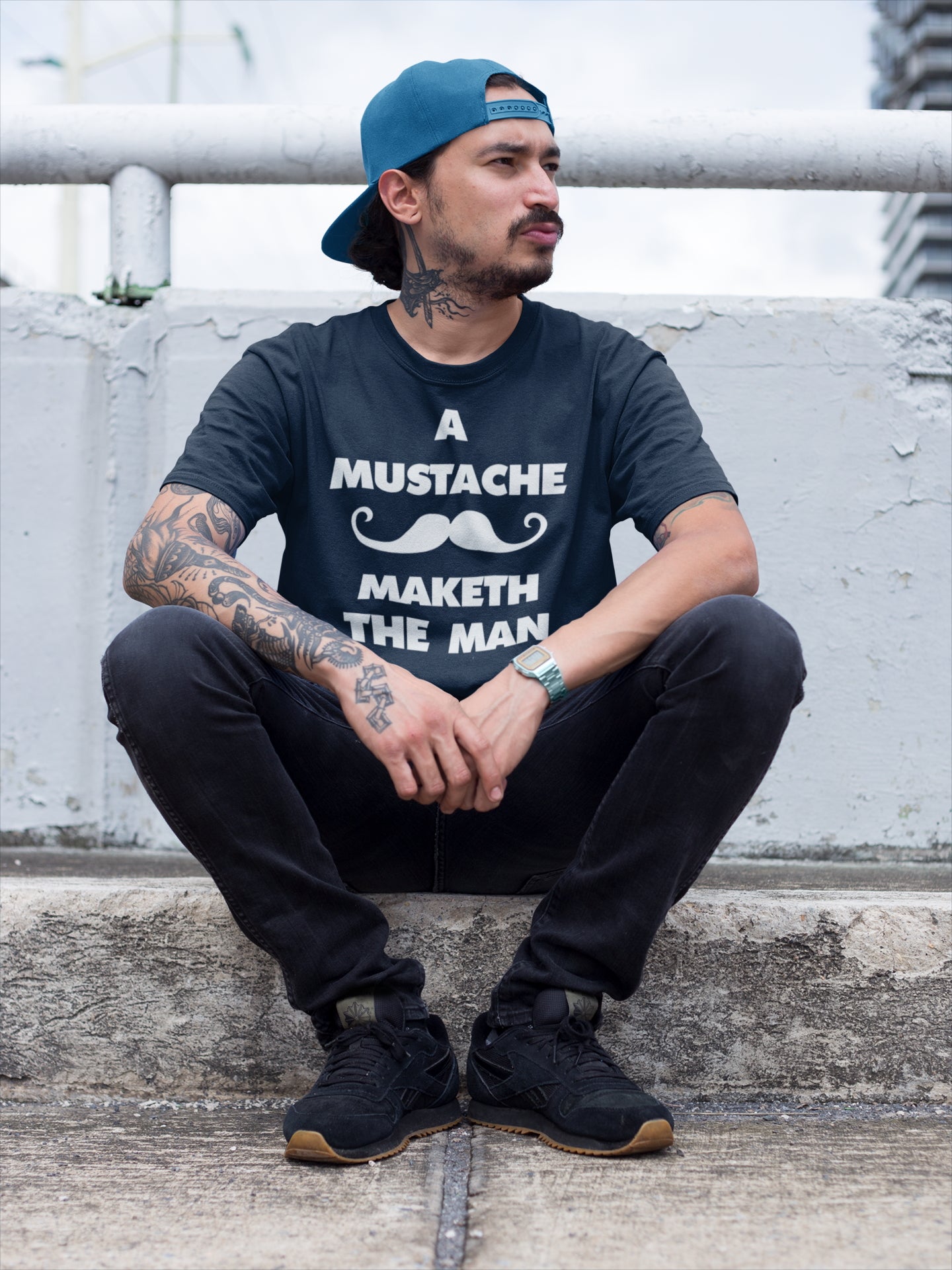 A Mustache Maketh The Man.  American version - Short-Sleeve T-Shirt