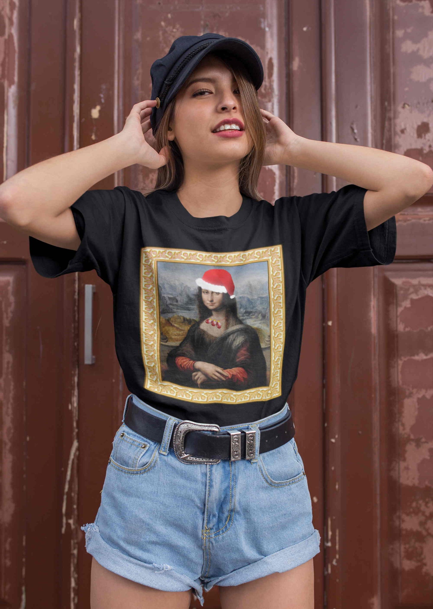 Merry Mona Christmas Short-Sleeve Unisex T-Shirt