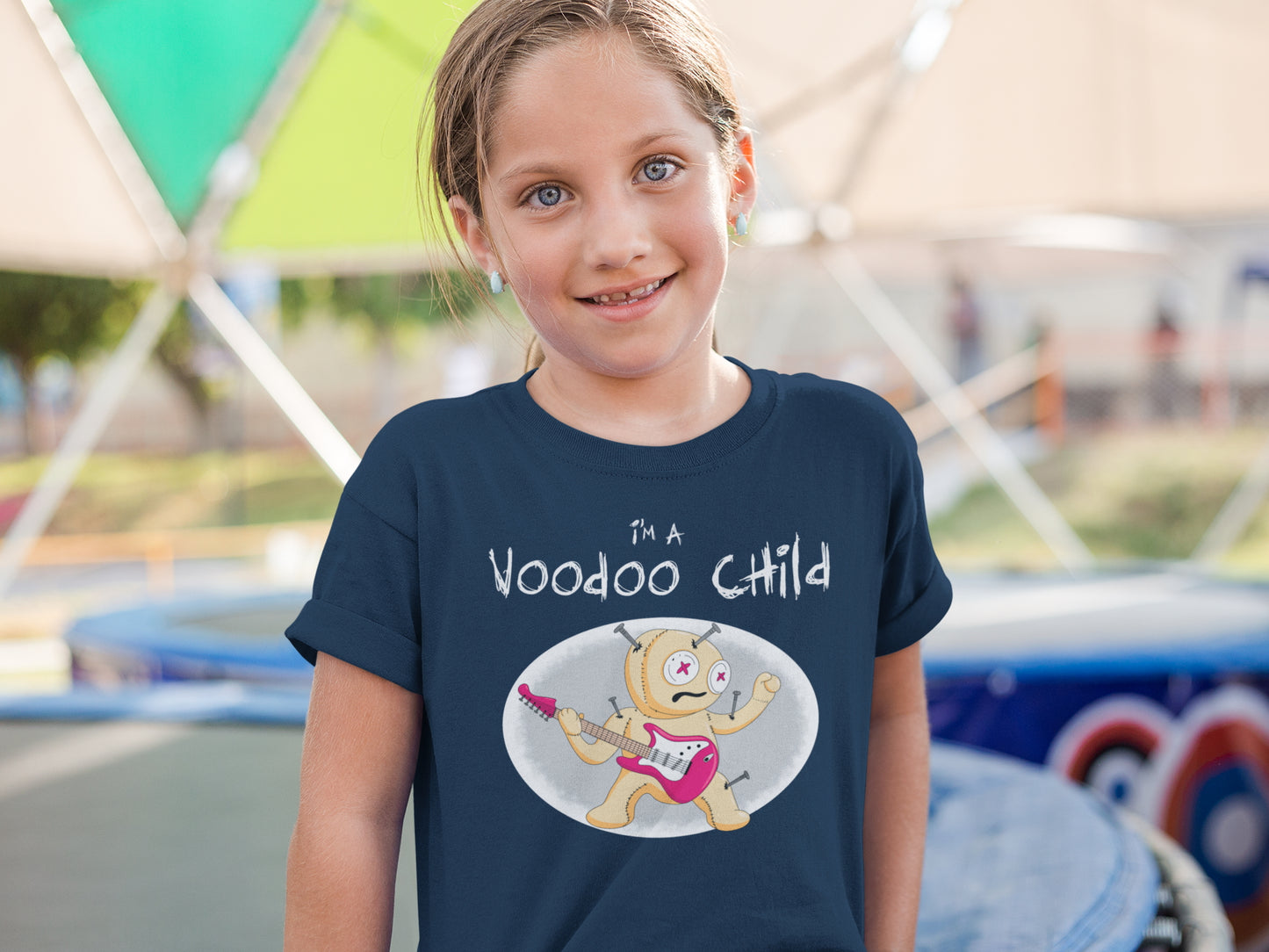 I'm A Voodoo Child. Great kid's shirt for Halloween or rockin' out. Kids Heavy Cotton Tee