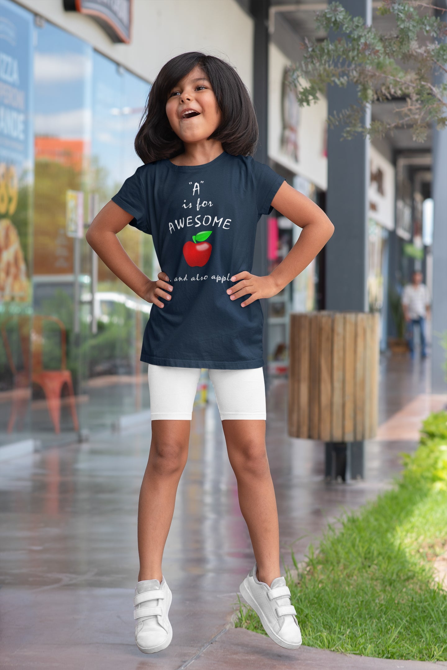 A is for Awesome and also Apple. Kids Heavy Cotton™ Tee