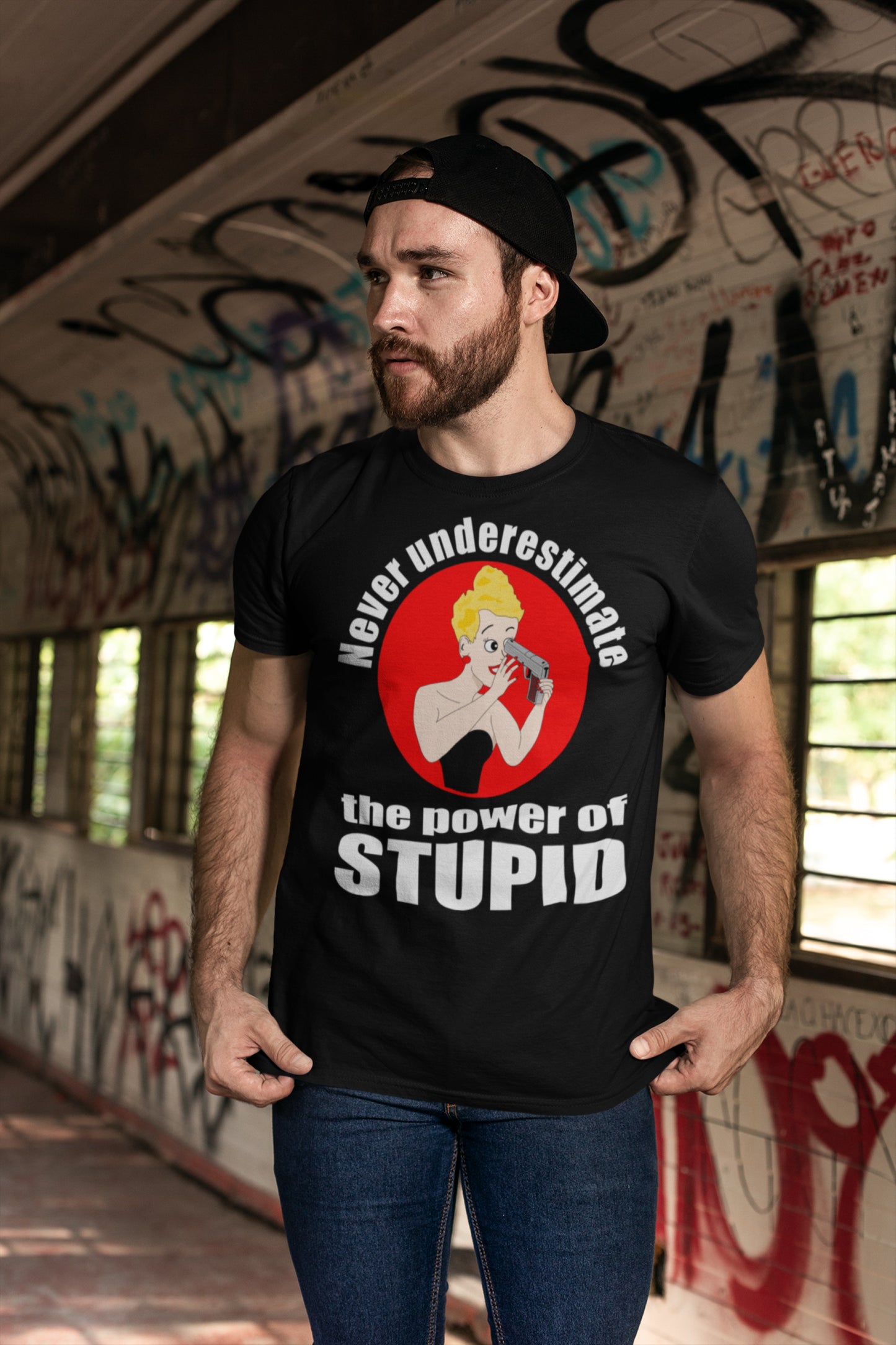 Never Underestimate the Power of Stupid.  Short-Sleeve Unisex T-Shirt