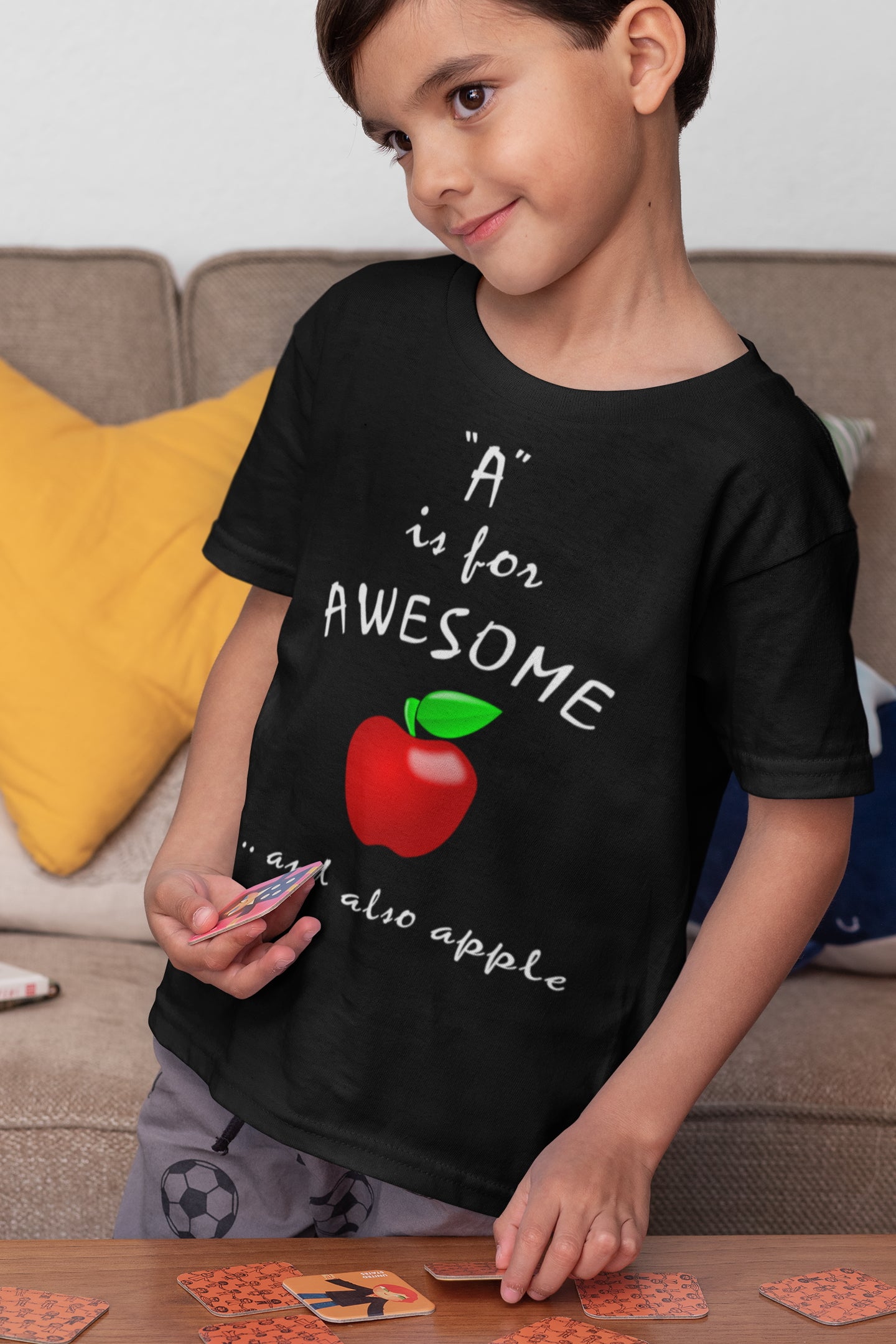 A is for Awesome and also Apple. Kids Heavy Cotton™ Tee