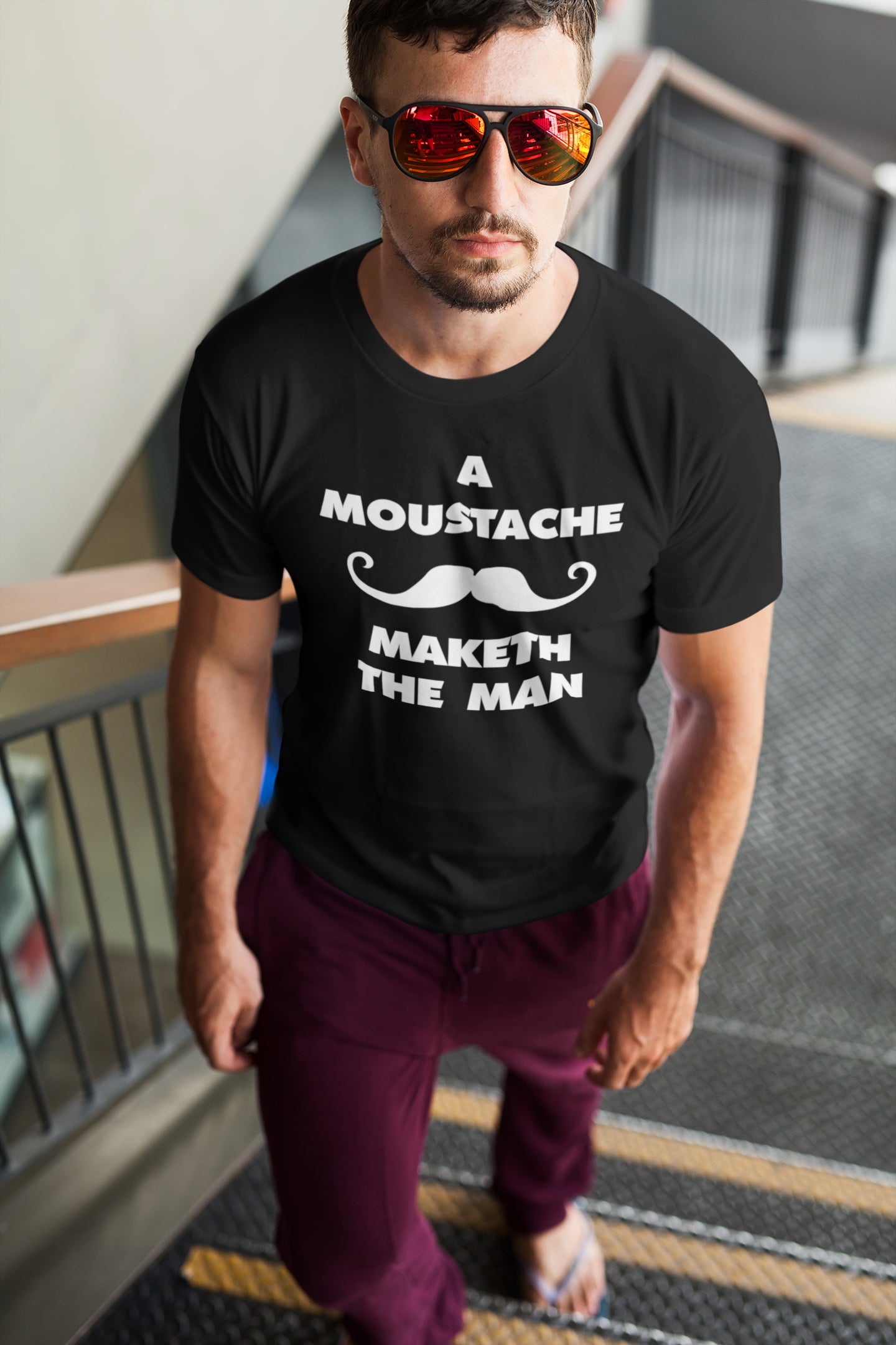 A Moustache Maketh The Man. English Version. Short-Sleeve T-Shirt