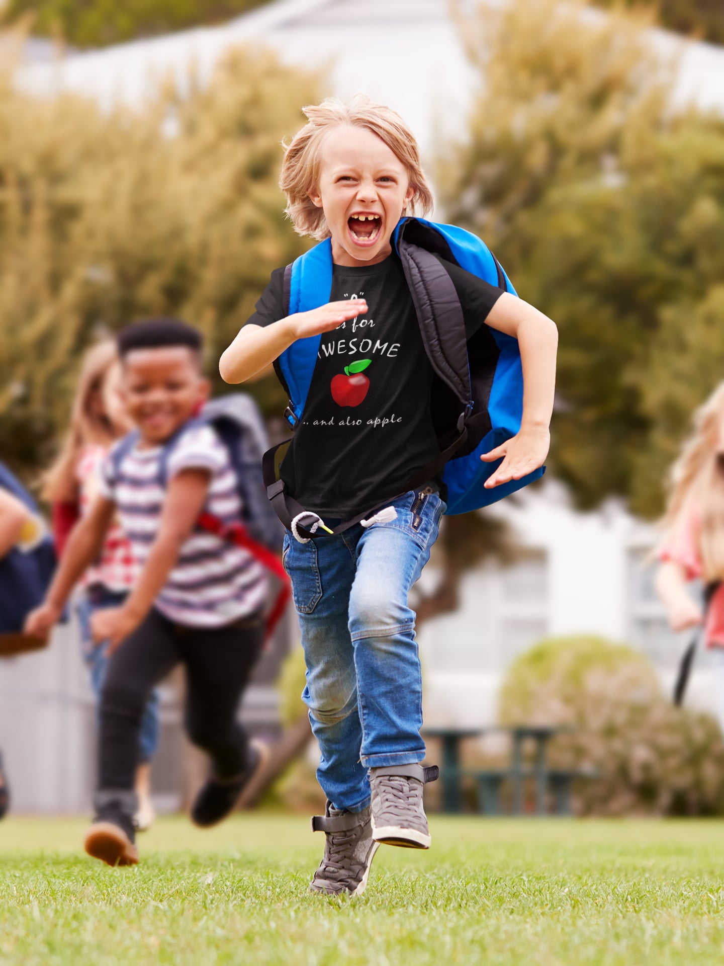 A is for Awesome and also Apple. Kids Heavy Cotton™ Tee